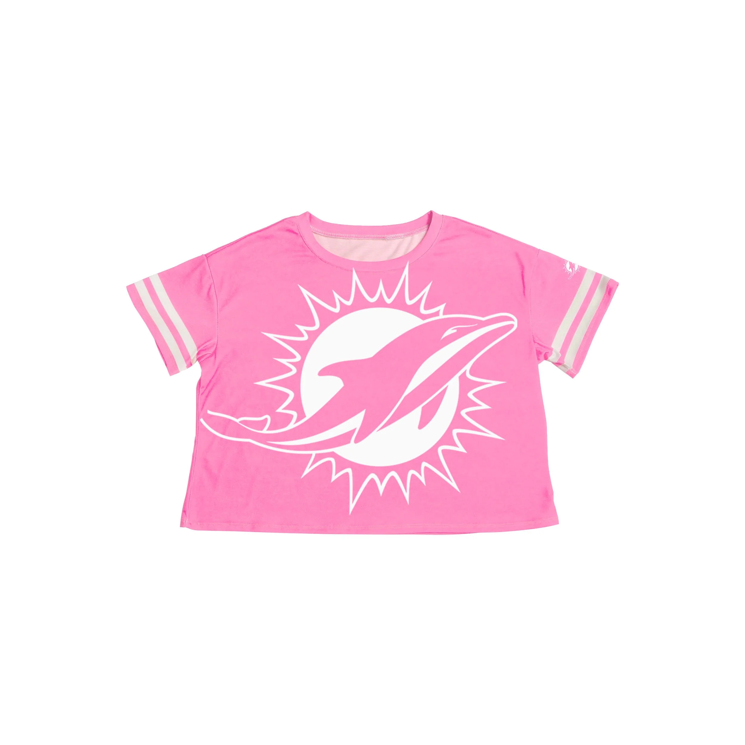 Miami Dolphins NFL Womens Highlights Crop Top - Image 4