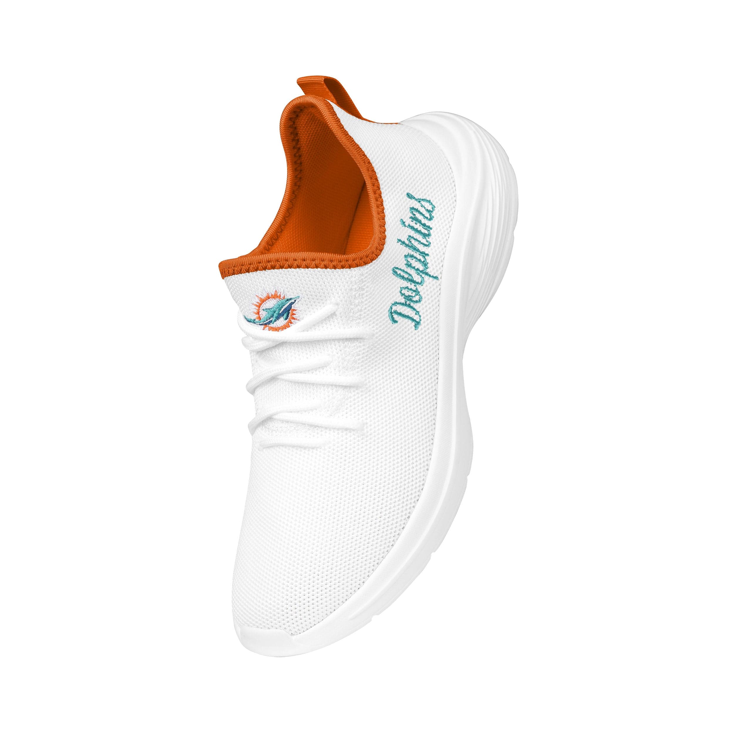 Miami Dolphins NFL Womens Midsole White Sneakers - Image 2
