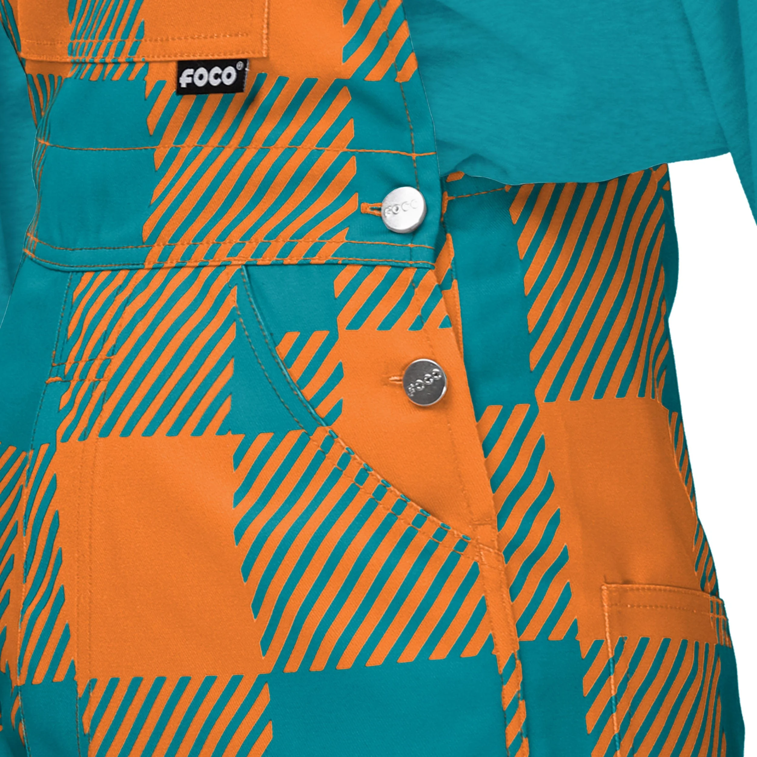 Miami Dolphins NFL Womens Plaid Bib Overalls - Image 5