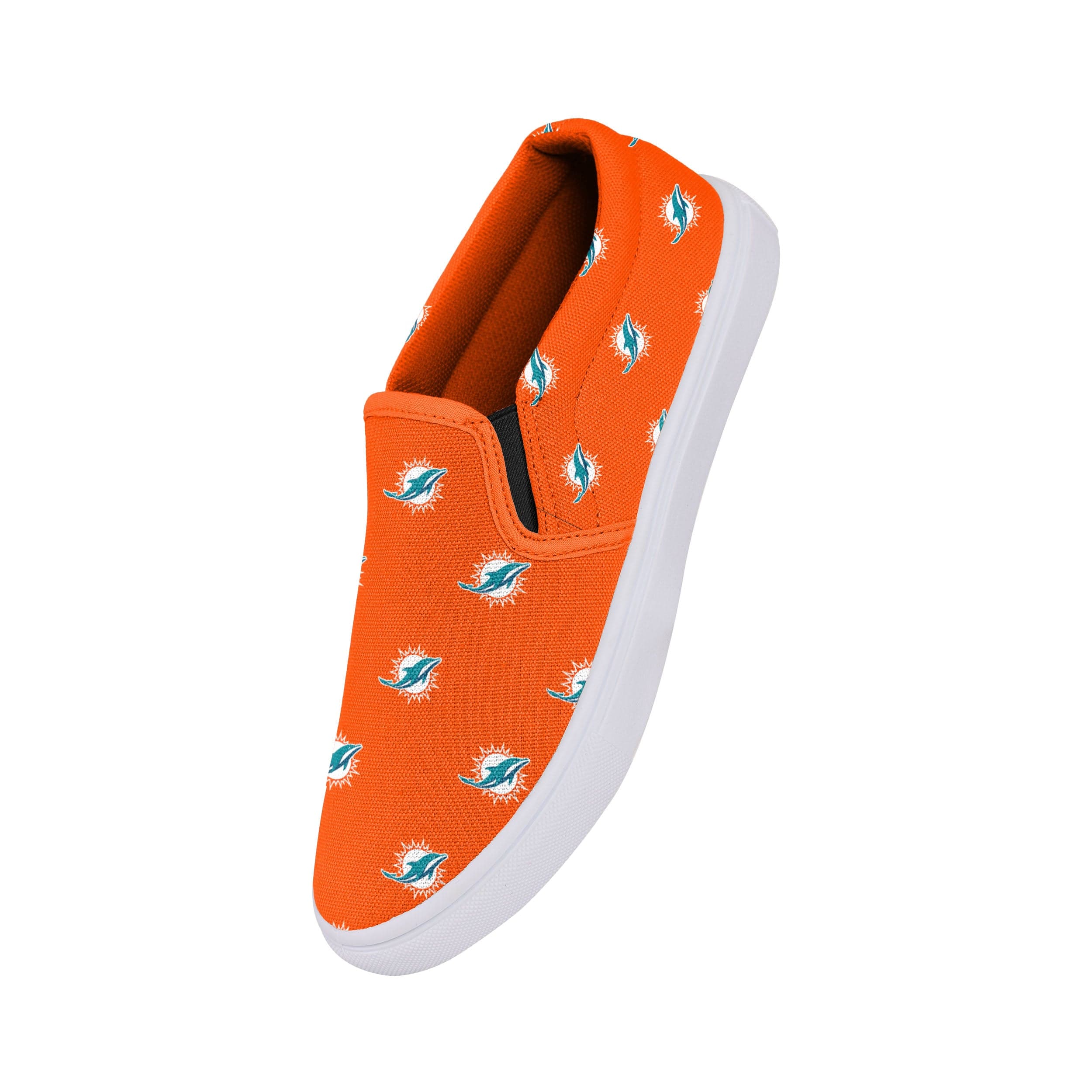 Miami Dolphins NFL Womens Repeat Logo Slip On Canvas Shoe - Image 2