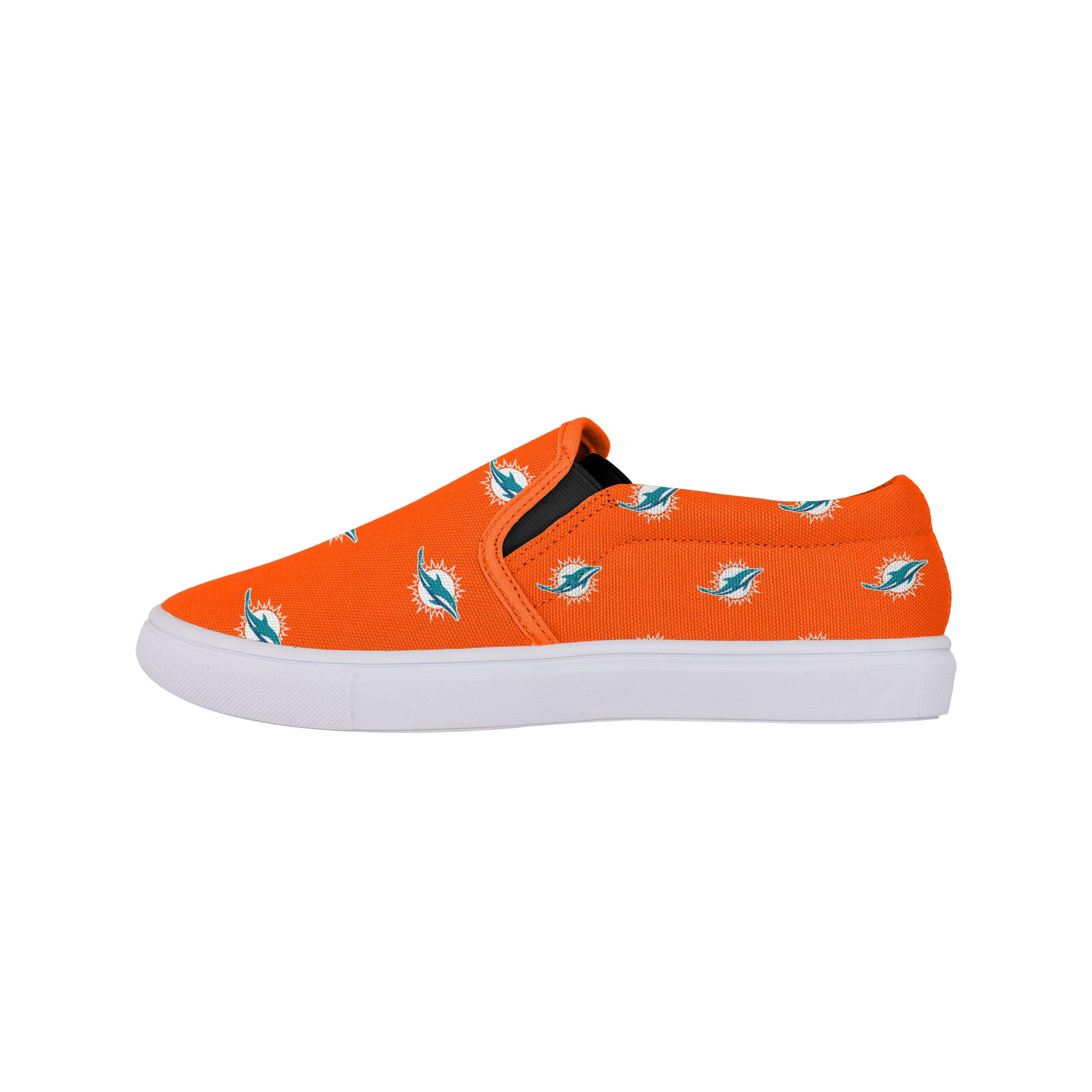 Miami Dolphins NFL Womens Repeat Logo Slip On Canvas Shoe - Image 4