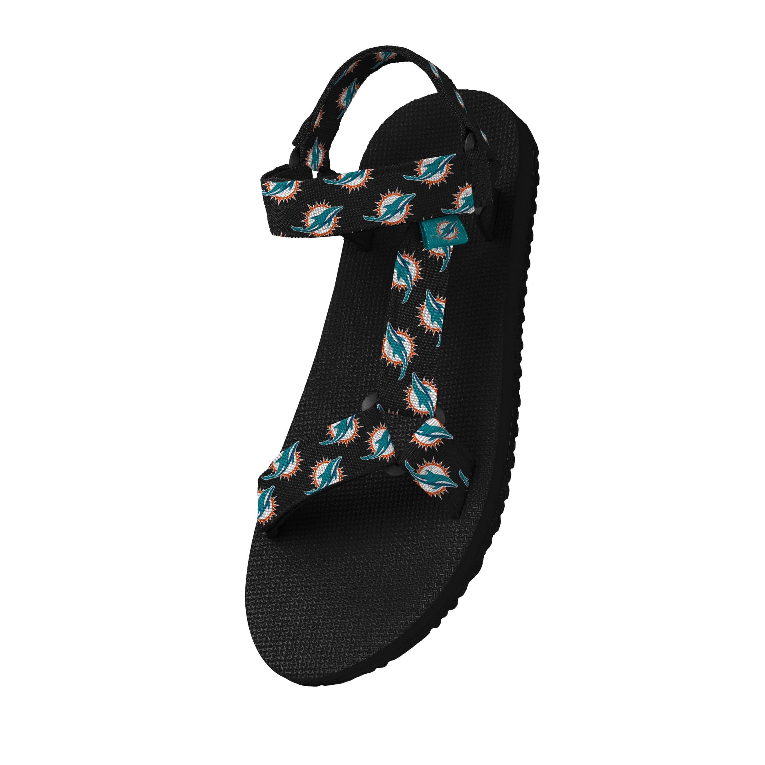Miami Dolphins NFL Womens Repeat Logo Strap Sandal - Image 2