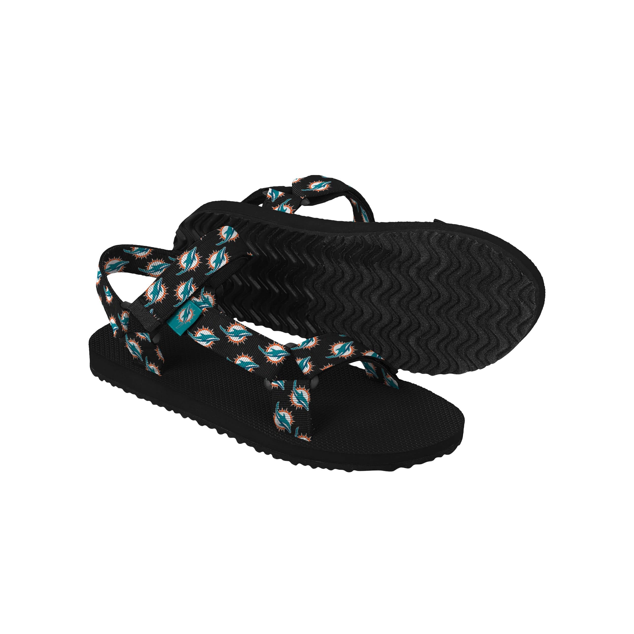 Miami Dolphins NFL Womens Repeat Logo Strap Sandal - Image 3