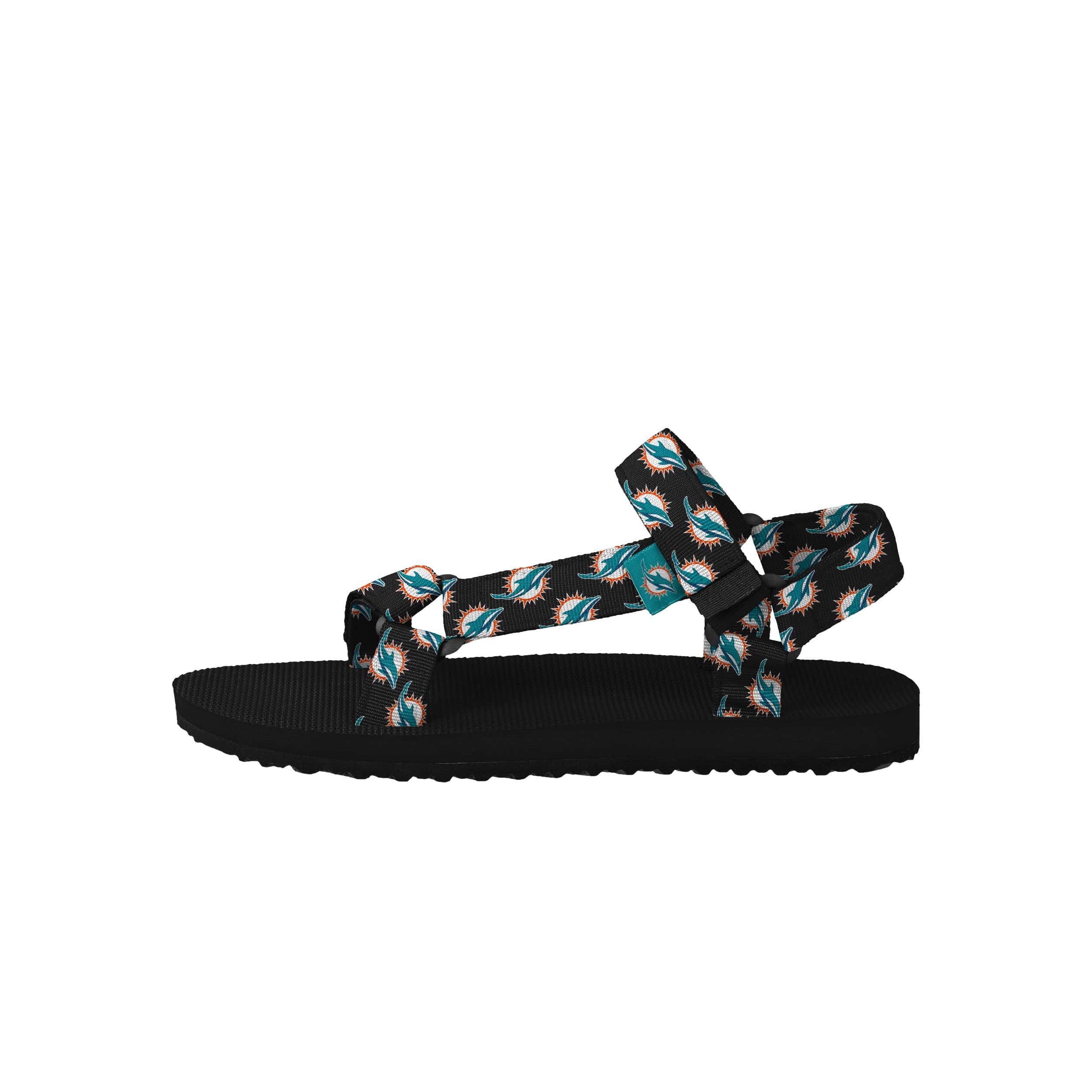 Miami Dolphins NFL Womens Repeat Logo Strap Sandal - Image 4