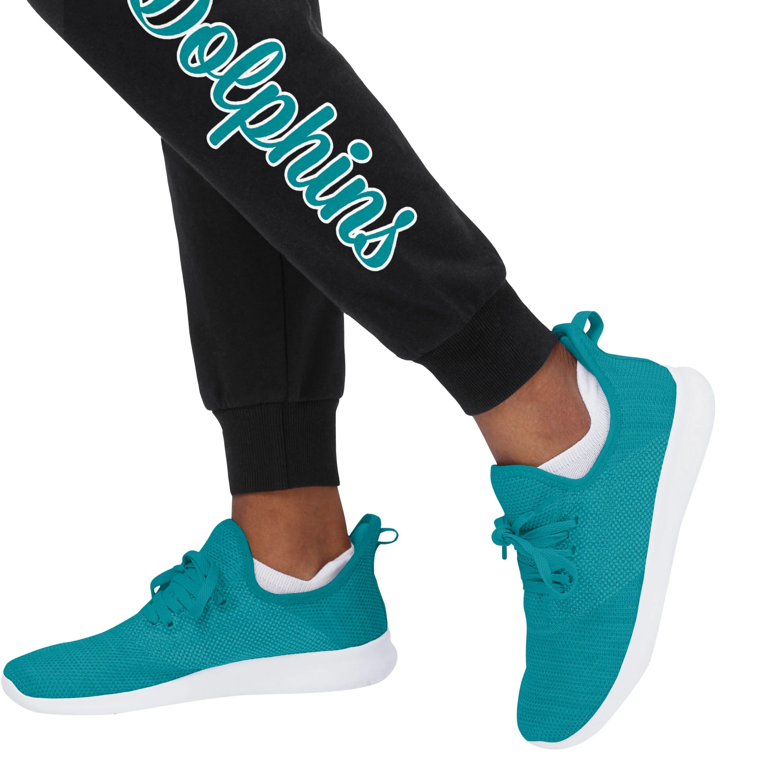 Miami Dolphins NFL Womens Script Wordmark Black Joggers - Image 4