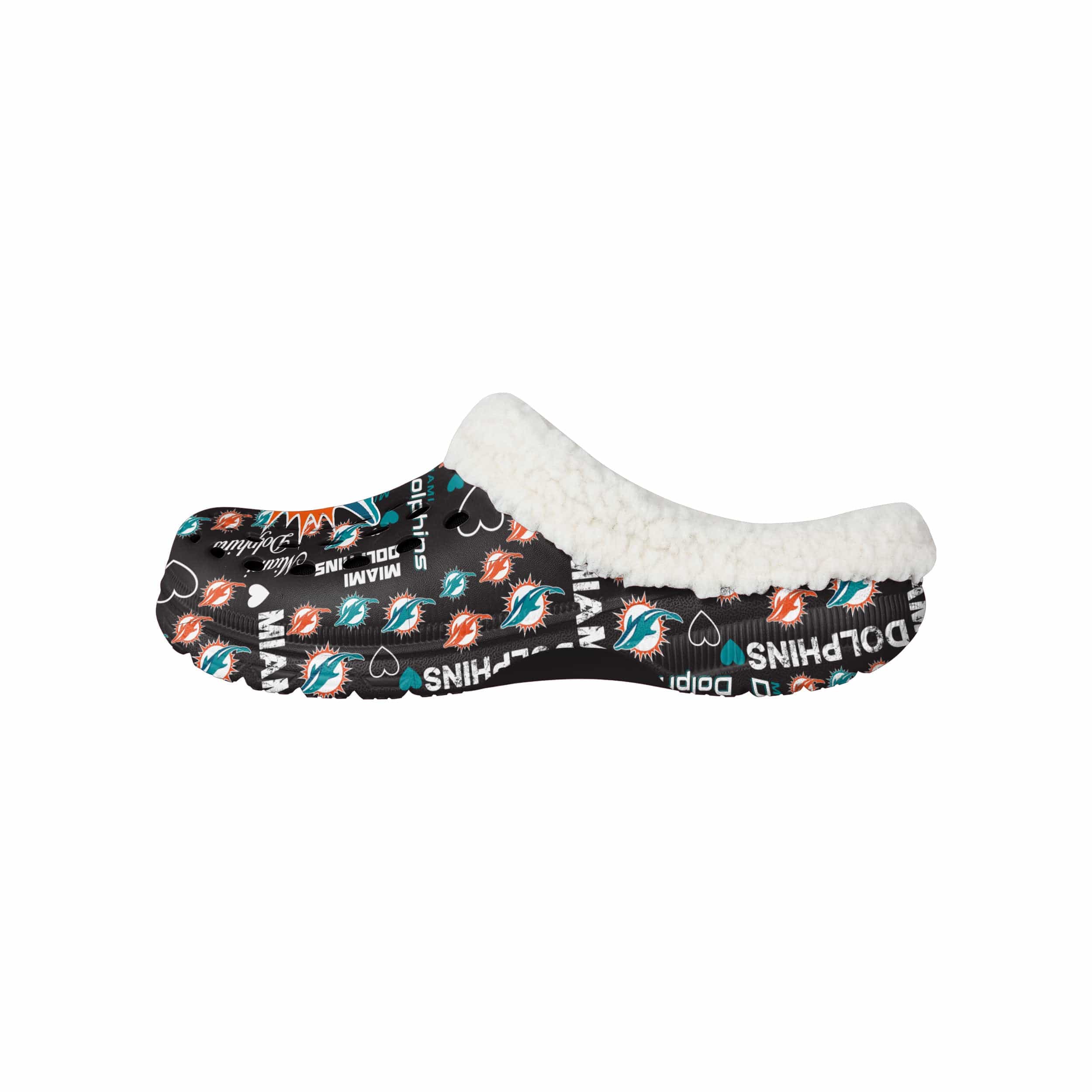 Miami Dolphins NFL Womens Sherpa Lined Logo Love Clog - Image 2