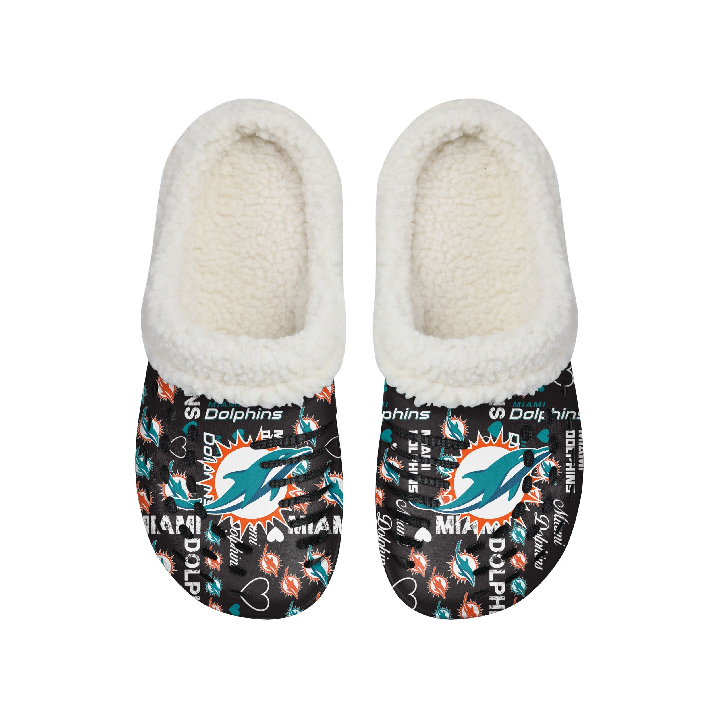Miami Dolphins NFL Womens Sherpa Lined Logo Love Clog - Image 4