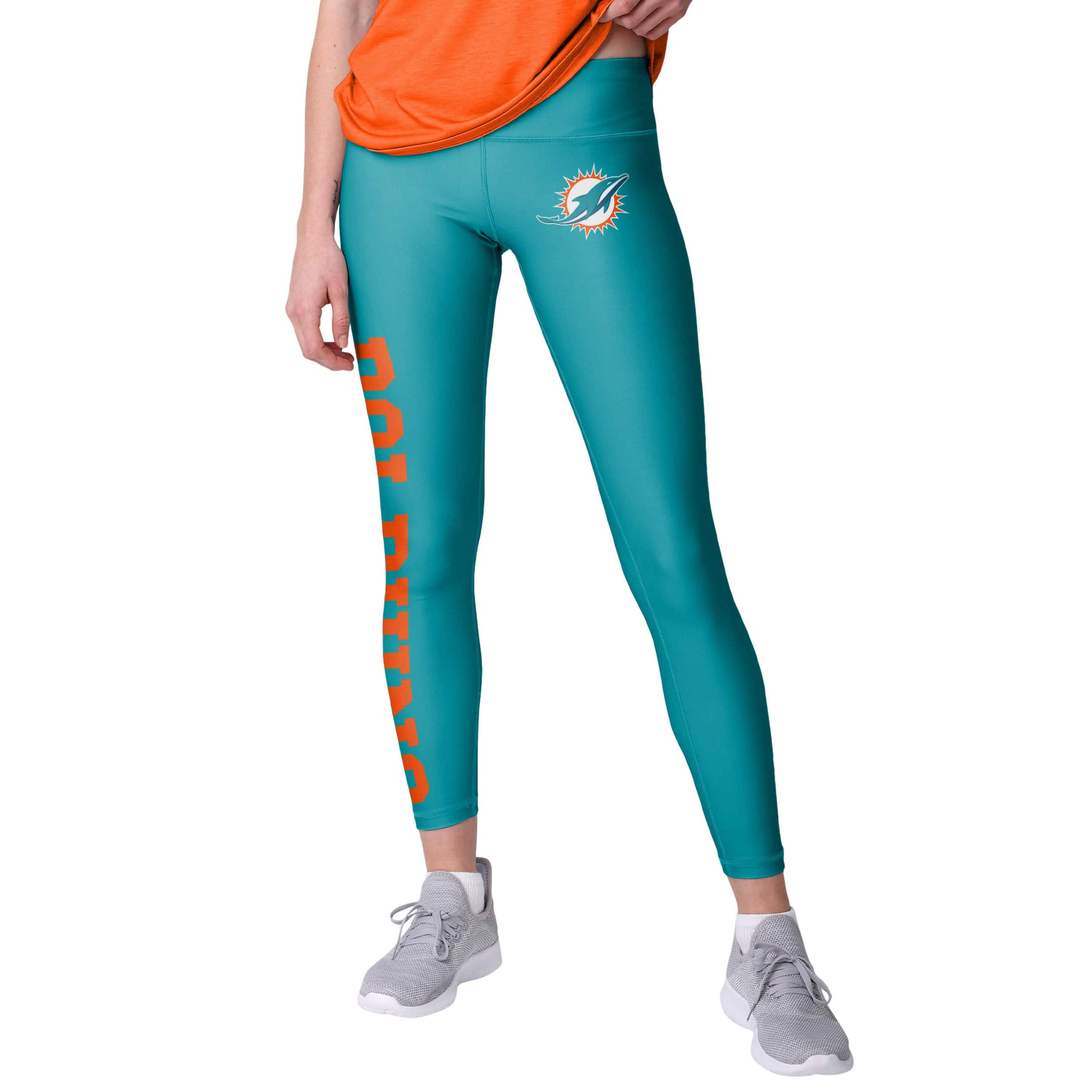 Miami Dolphins NFL Womens Solid Big Wordmark Leggings