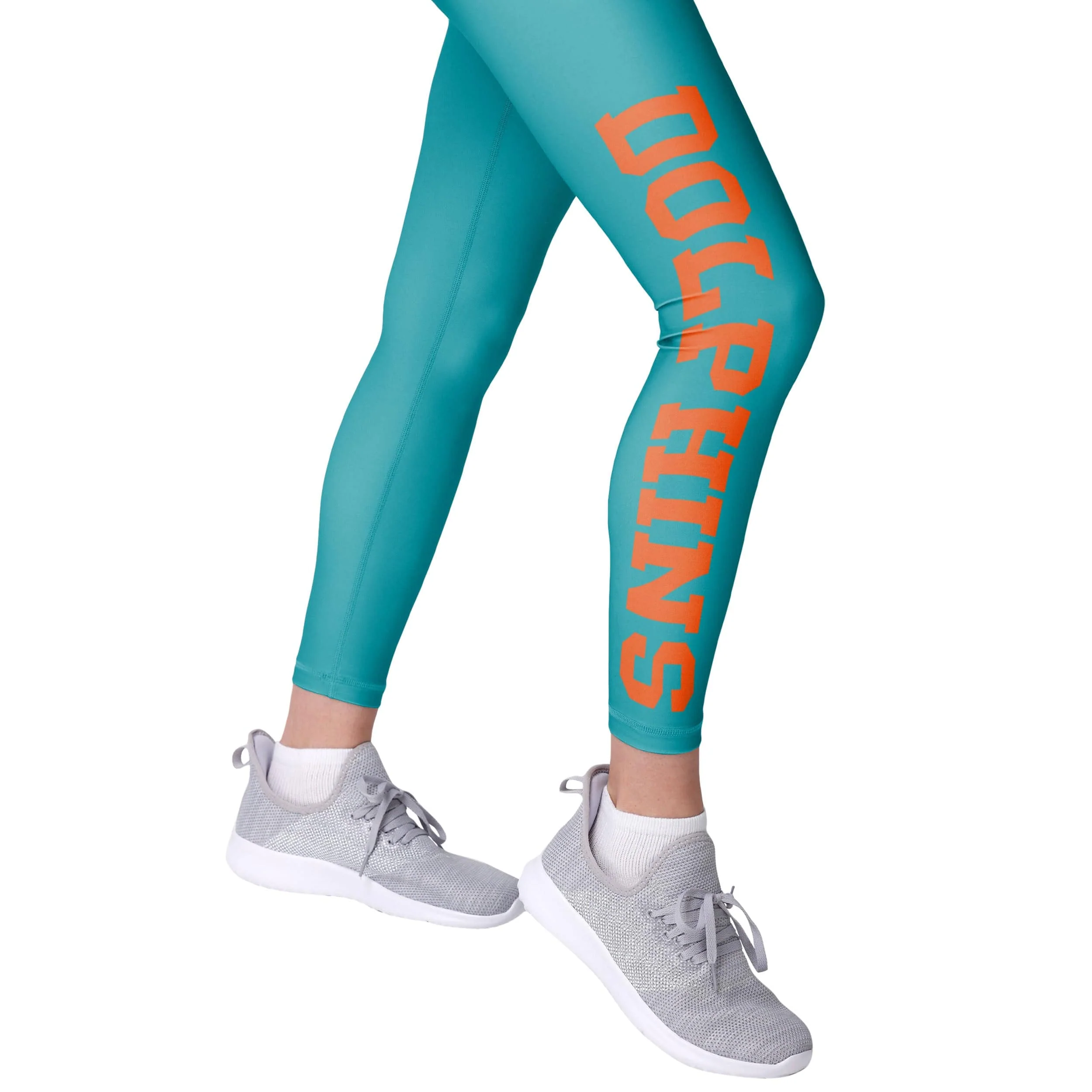 Miami Dolphins NFL Womens Solid Big Wordmark Leggings - Image 4