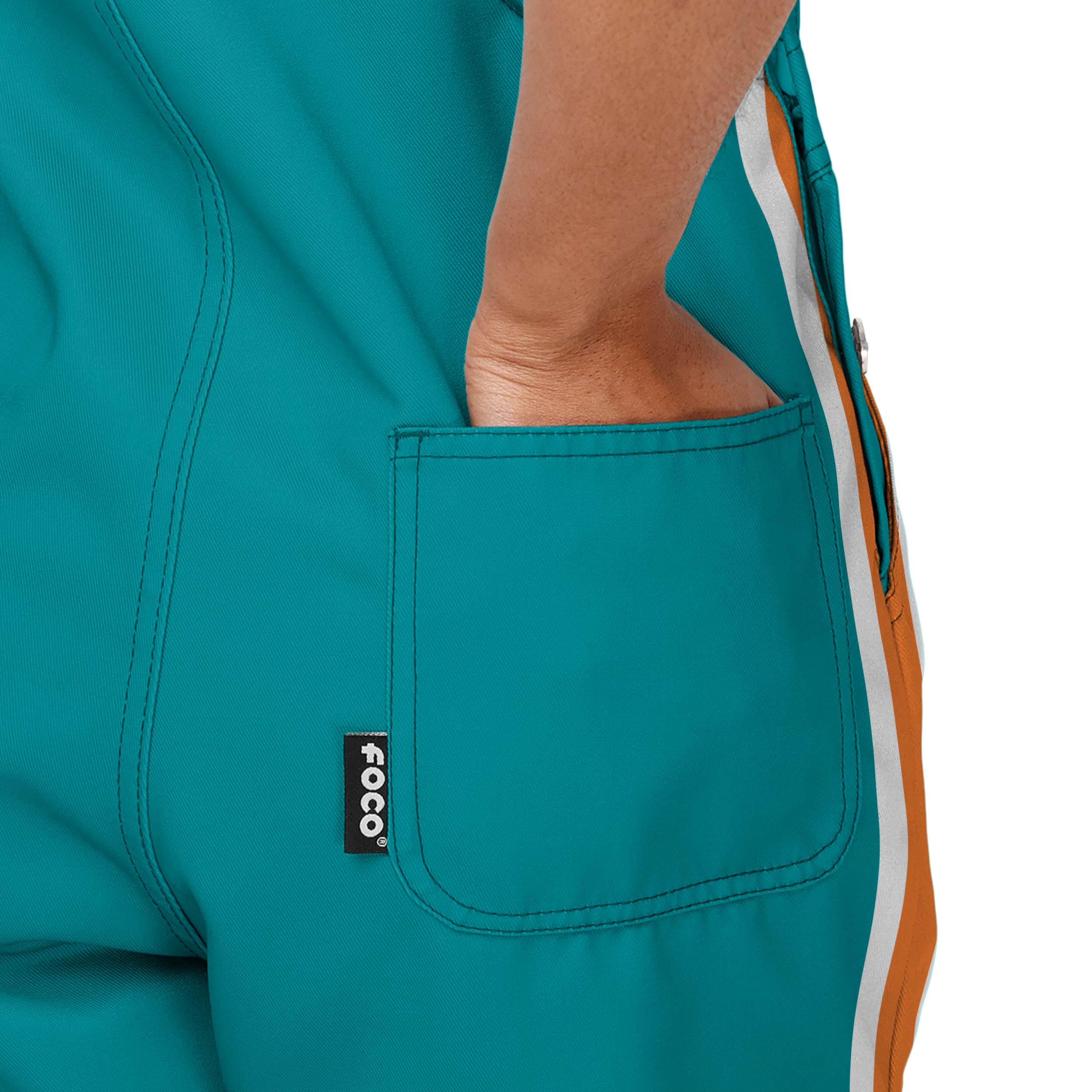 Miami Dolphins NFL Womens Team Stripe Bib Shortalls - Image 5