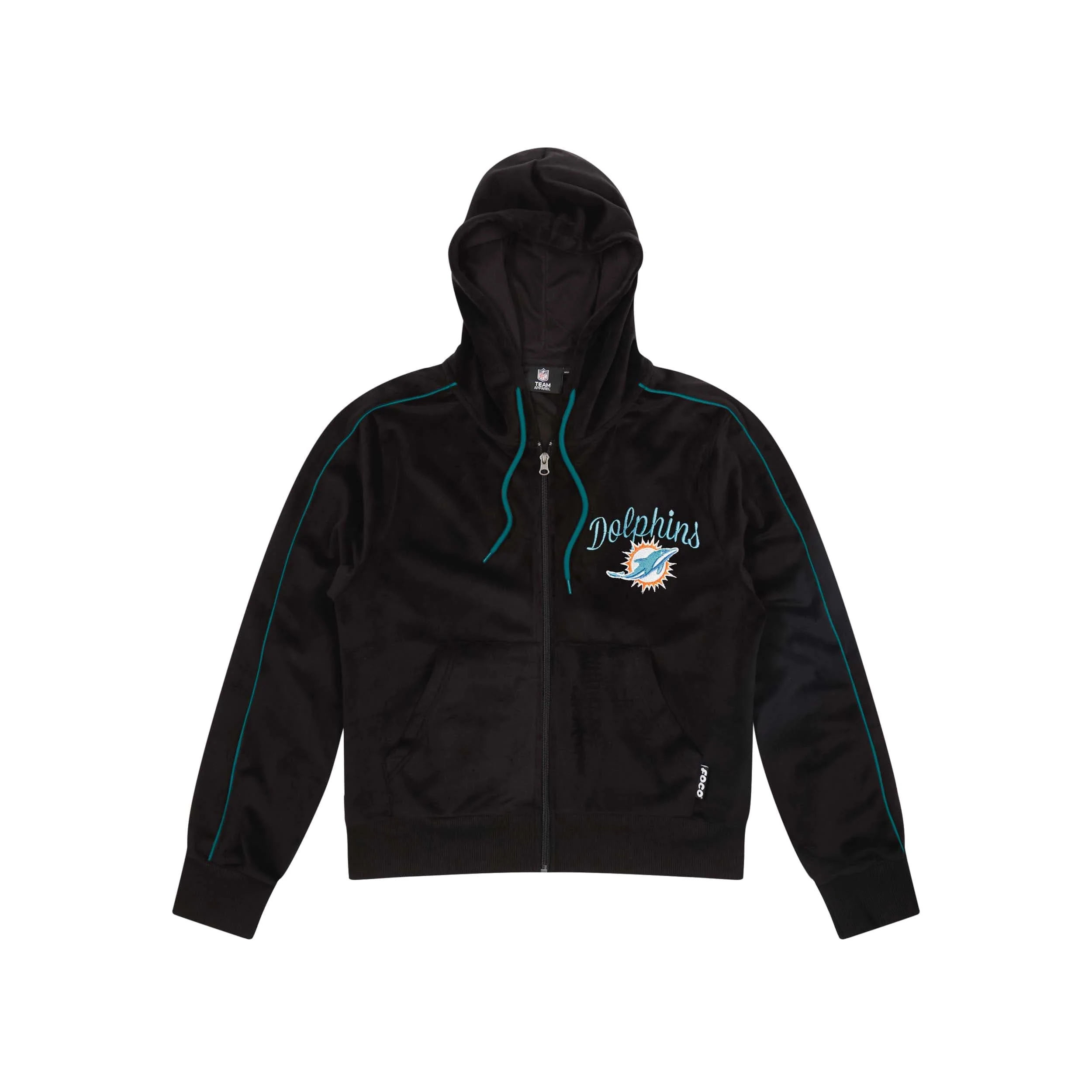 Miami Dolphins NFL Womens Velour Zip Up Top - Image 4