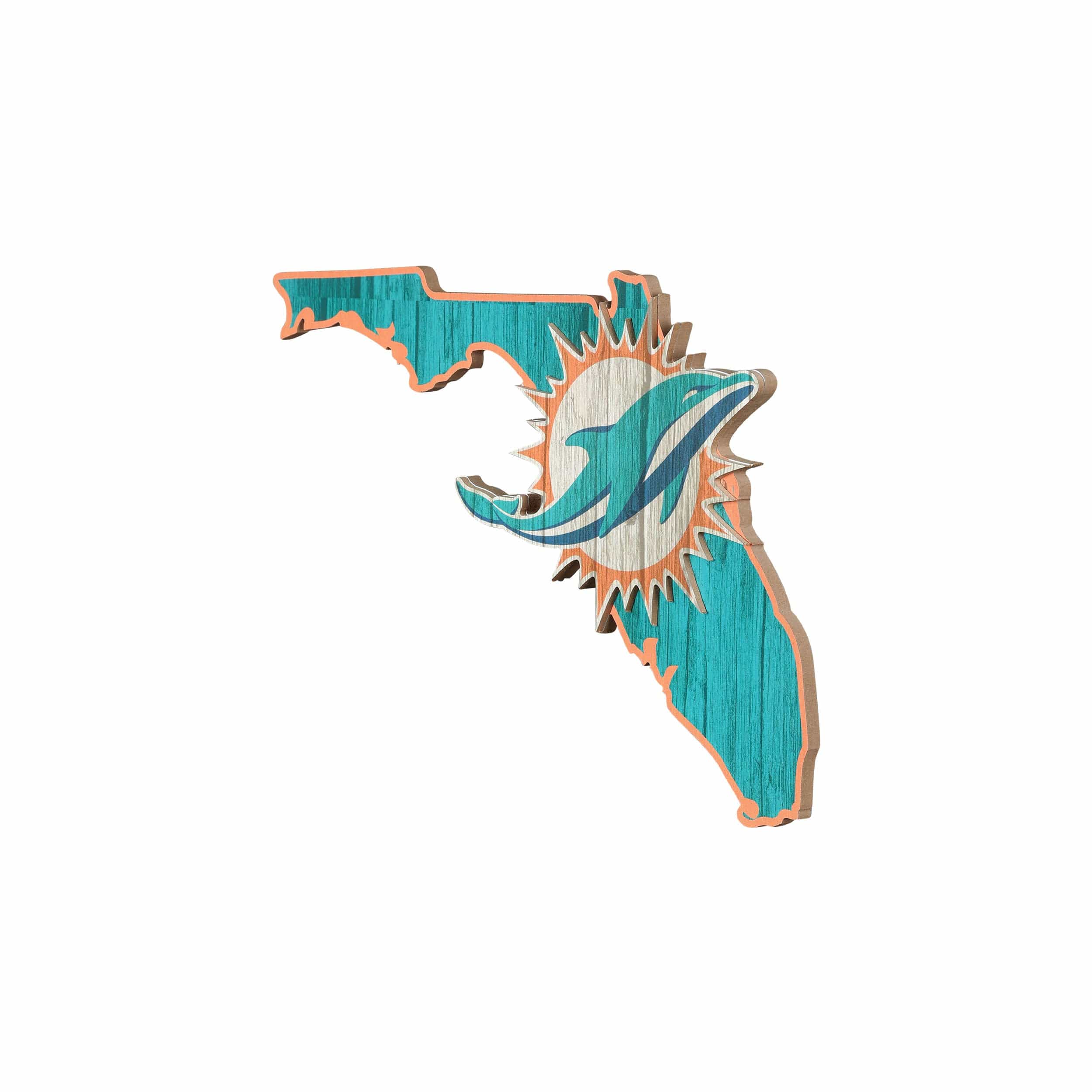 Miami Dolphins NFL Wood State Sign - Image 2