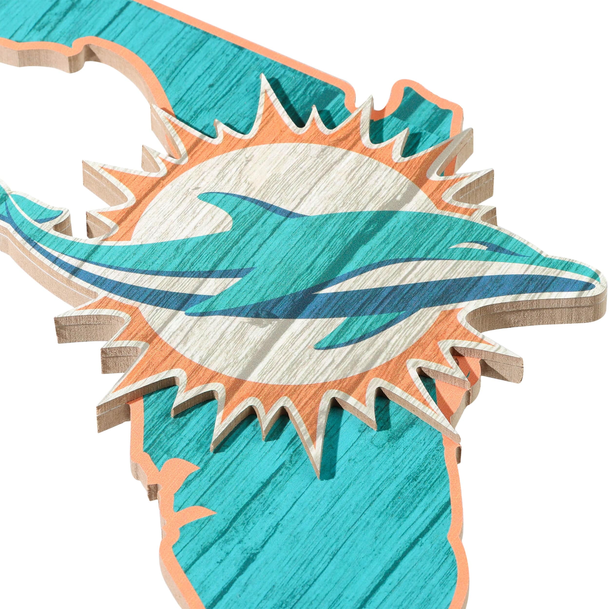 Miami Dolphins NFL Wood State Sign - Image 3