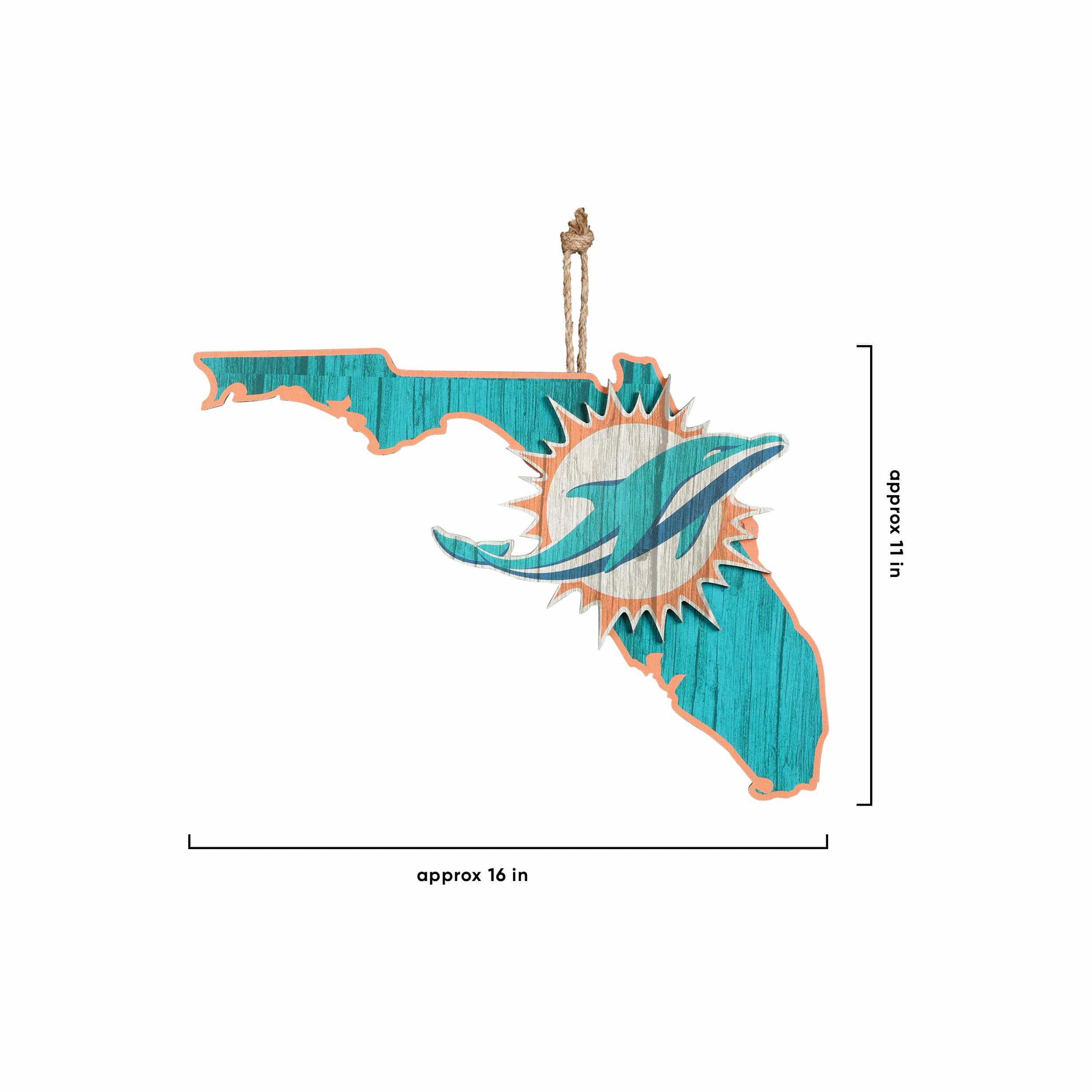 Miami Dolphins NFL Wood State Sign - Image 5
