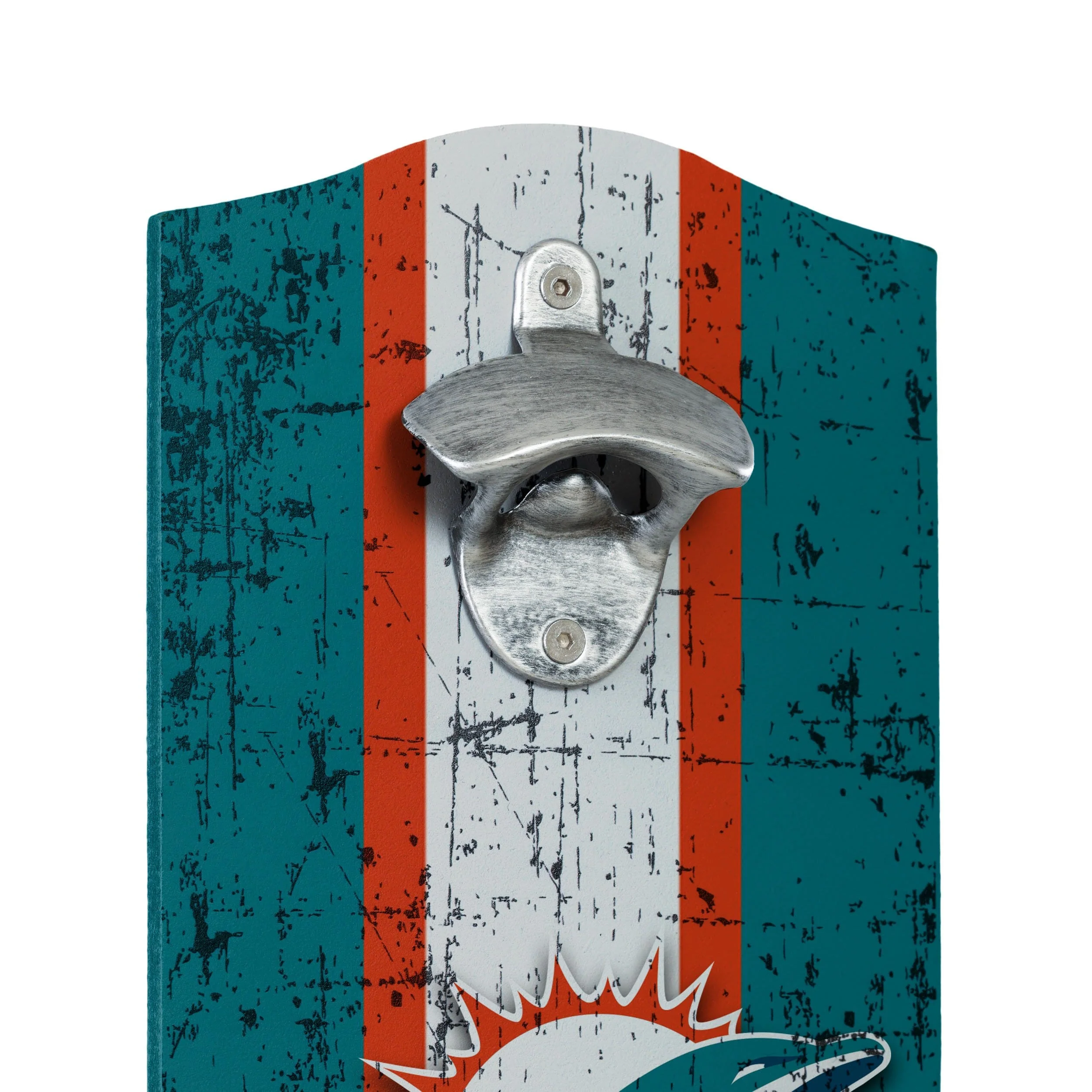 Miami Dolphins NFL Wooden Bottle Cap Opener Sign - Image 3