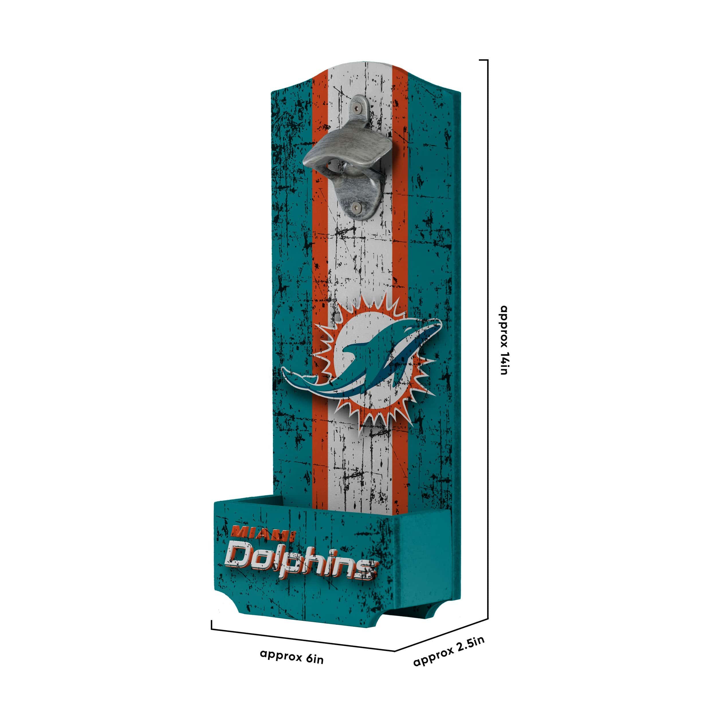 Miami Dolphins NFL Wooden Bottle Cap Opener Sign - Image 5