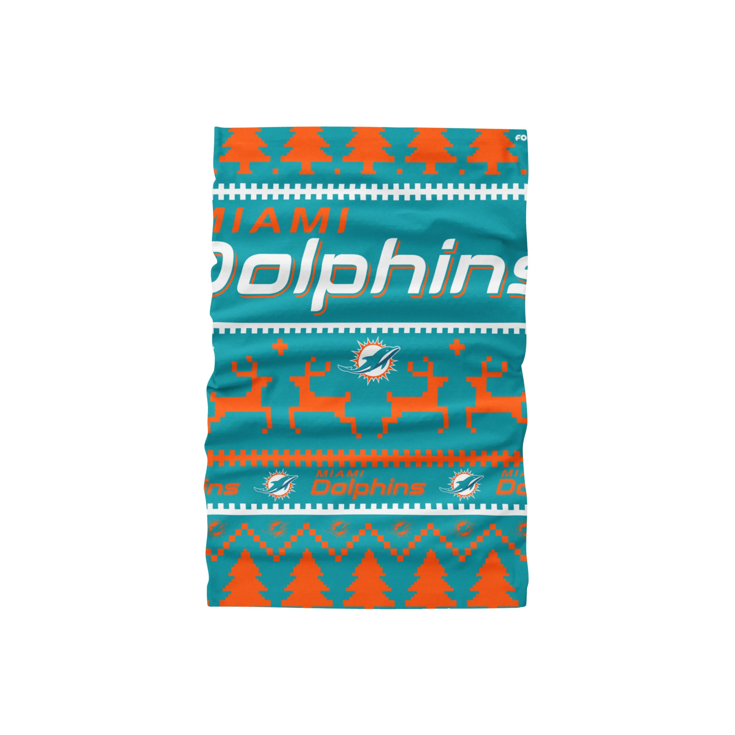 Miami Dolphins NFL Wordmark Holiday Gaiter Scarf - Image 2