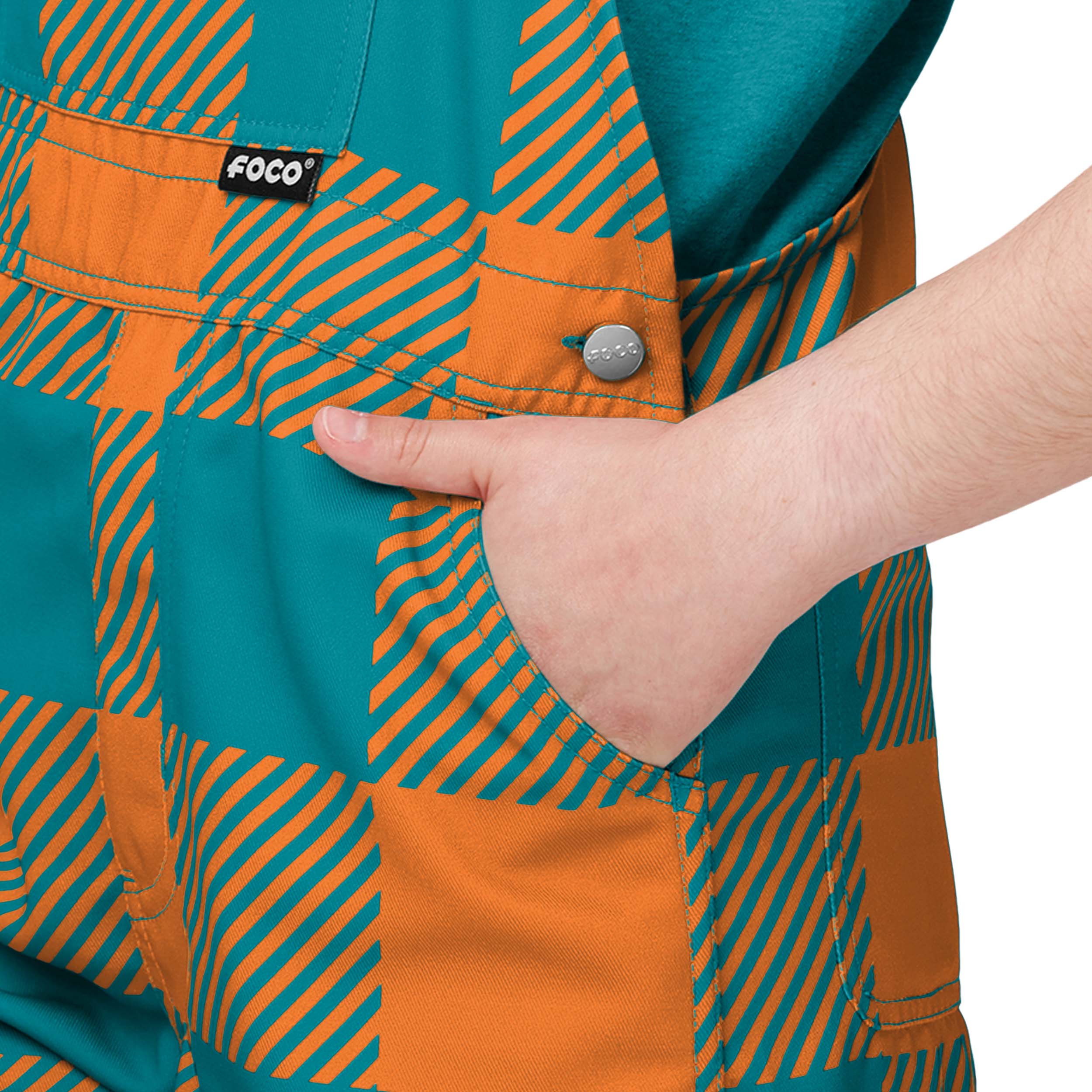 Miami Dolphins NFL Youth Plaid Bib Overalls - Image 5