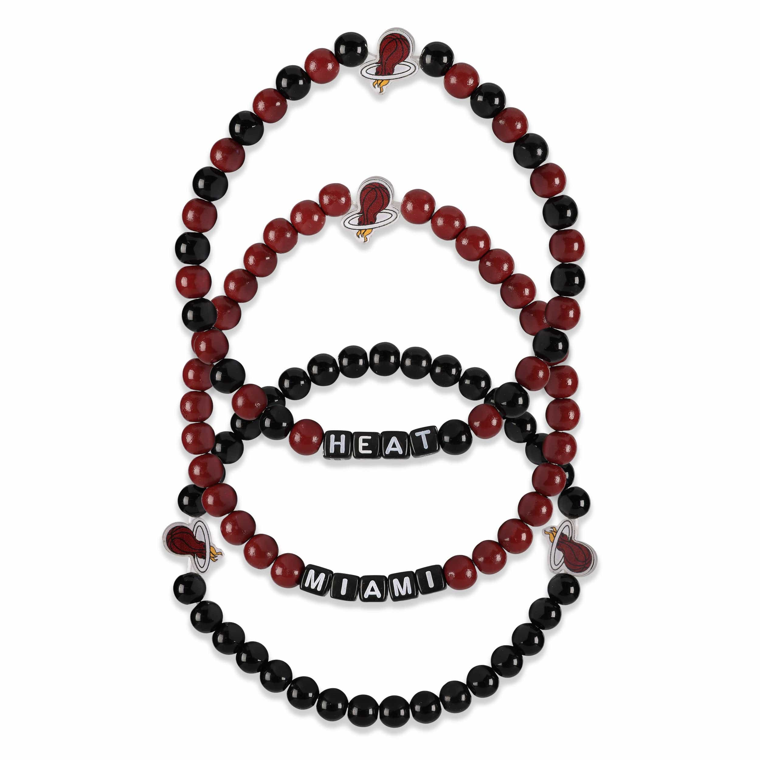 Miami Heat NBA 3 Pack Beaded Friendship Bracelet