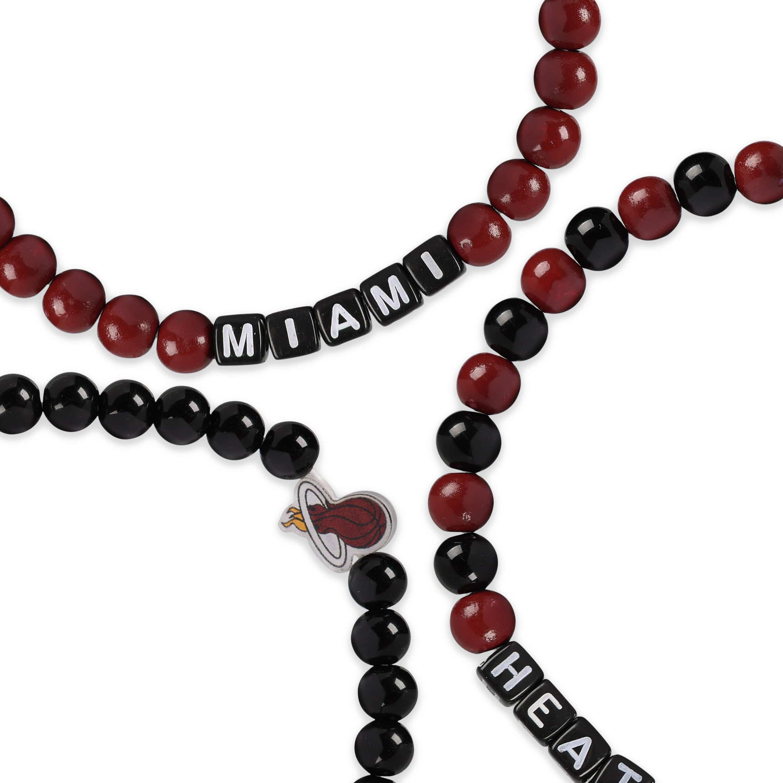 Miami Heat NBA 3 Pack Beaded Friendship Bracelet - Image 2