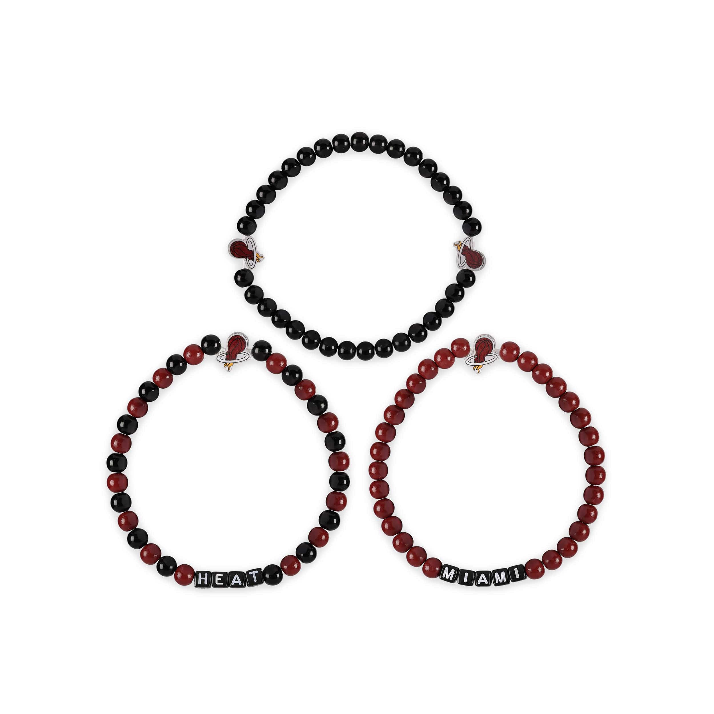 Miami Heat NBA 3 Pack Beaded Friendship Bracelet - Image 3