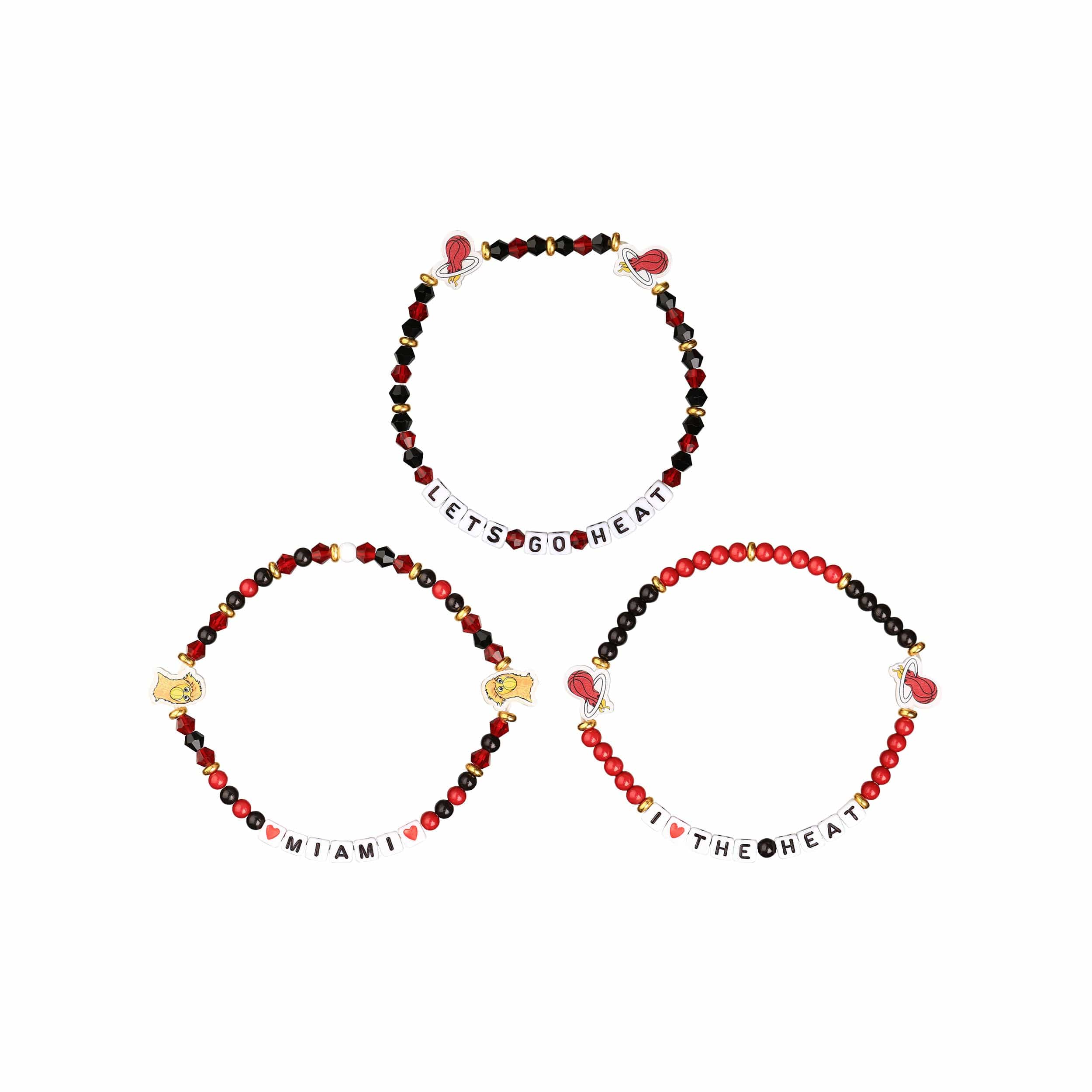 Miami Heat NBA 3 Pack Friendship Bracelet - Image 3
