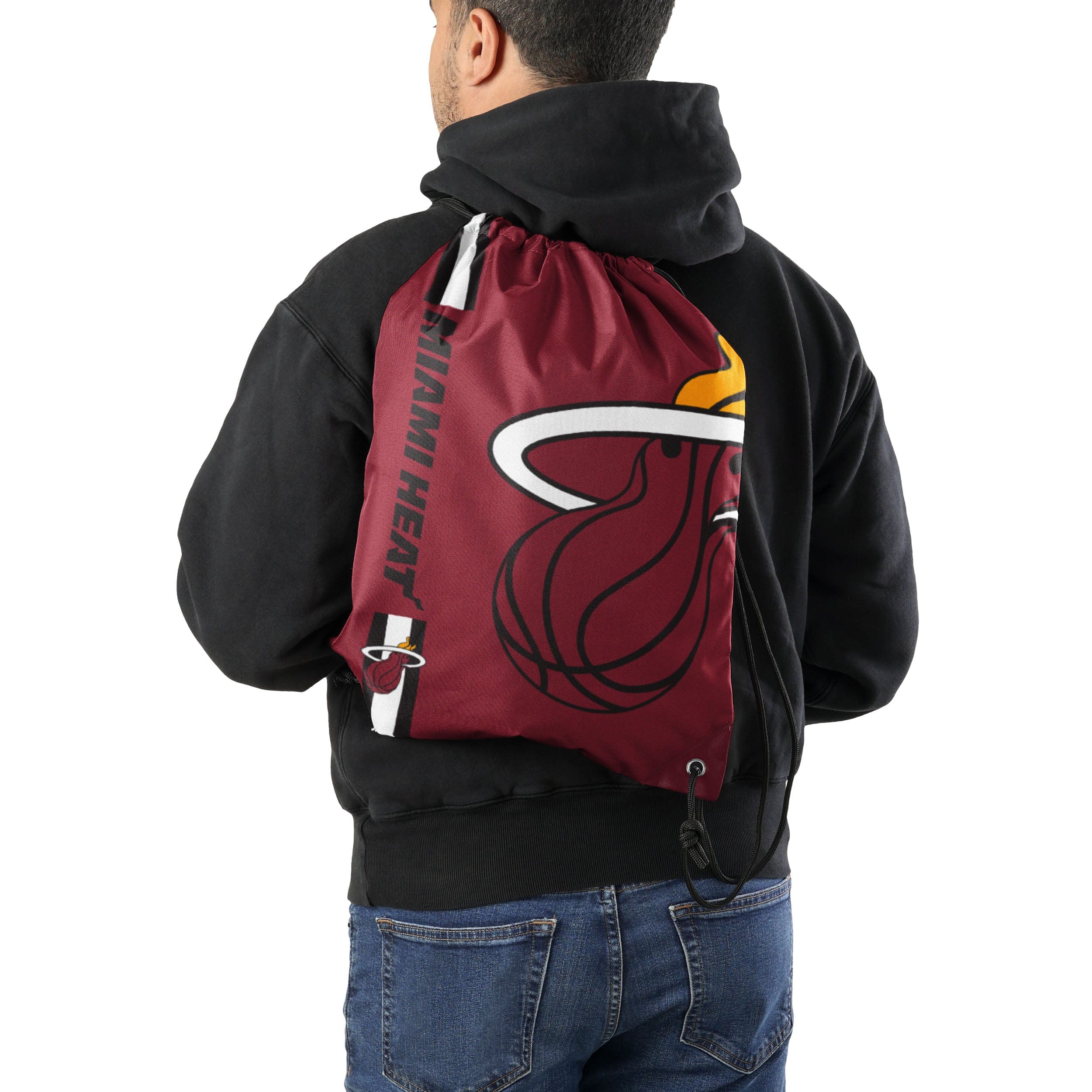 Miami Heat NBA Big Logo Drawstring Backpack - Image 2