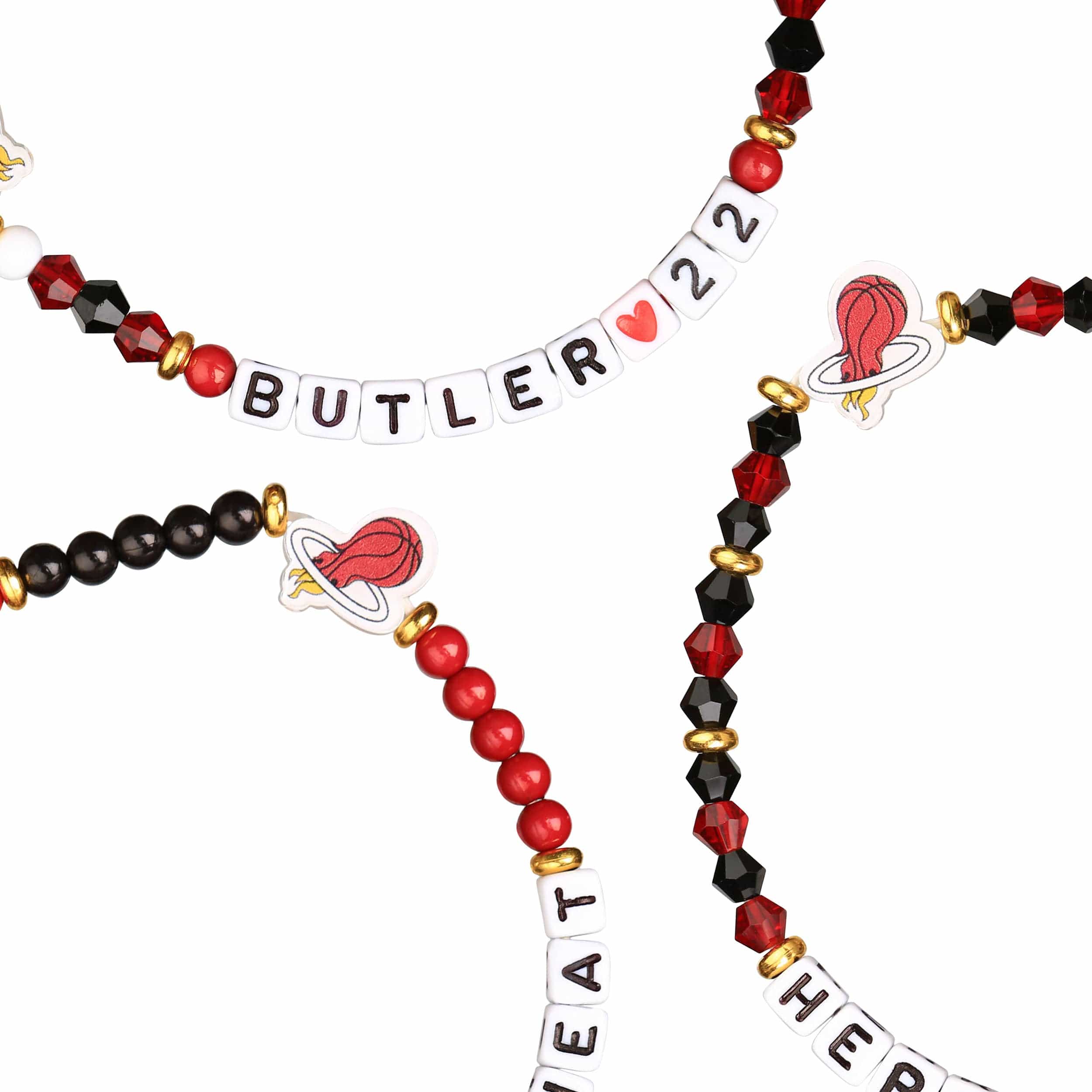 Miami Heat NBA Jimmy Butler & Tyler Herro 3 Pack Player Friendship Bracelet - Image 2