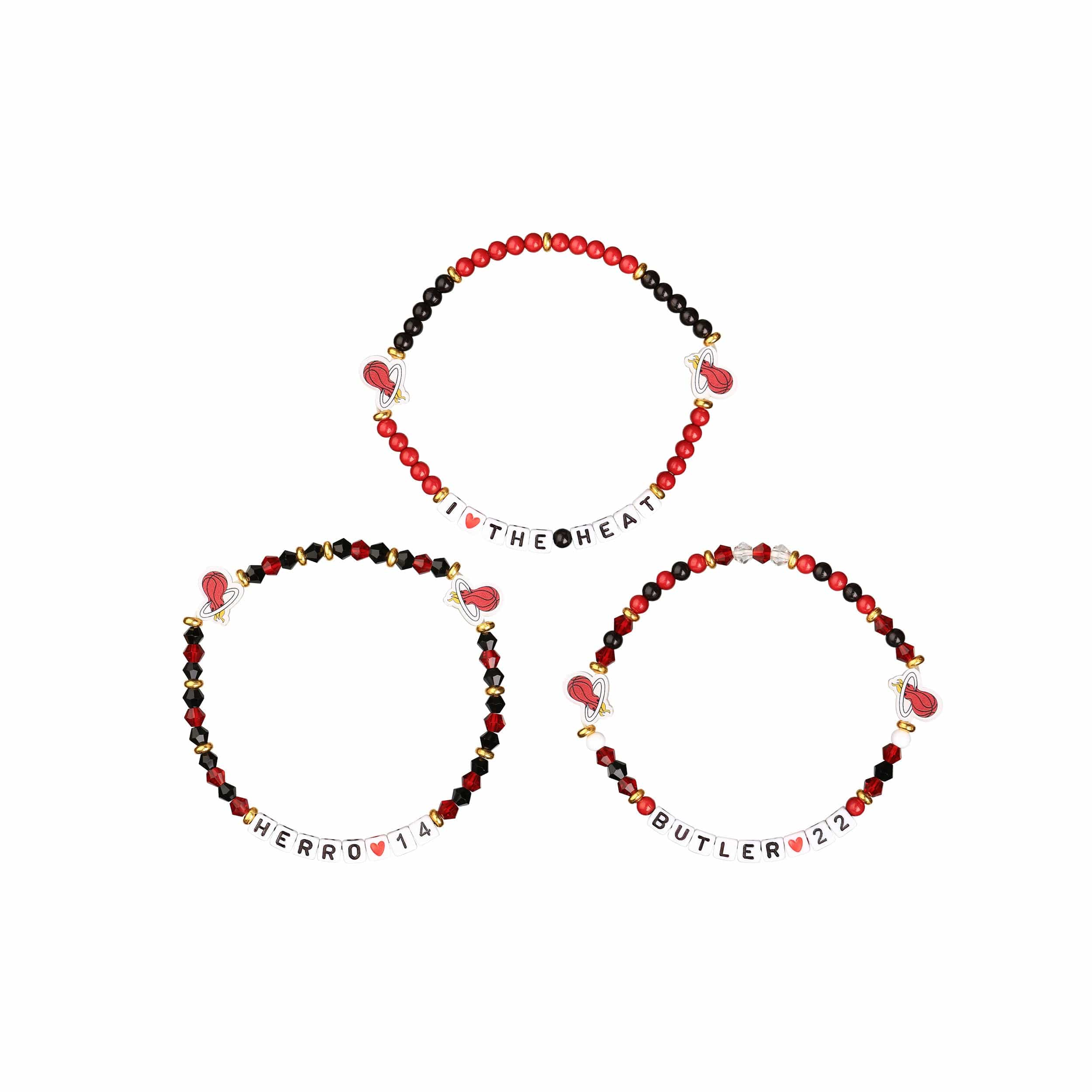 Miami Heat NBA Jimmy Butler & Tyler Herro 3 Pack Player Friendship Bracelet - Image 3