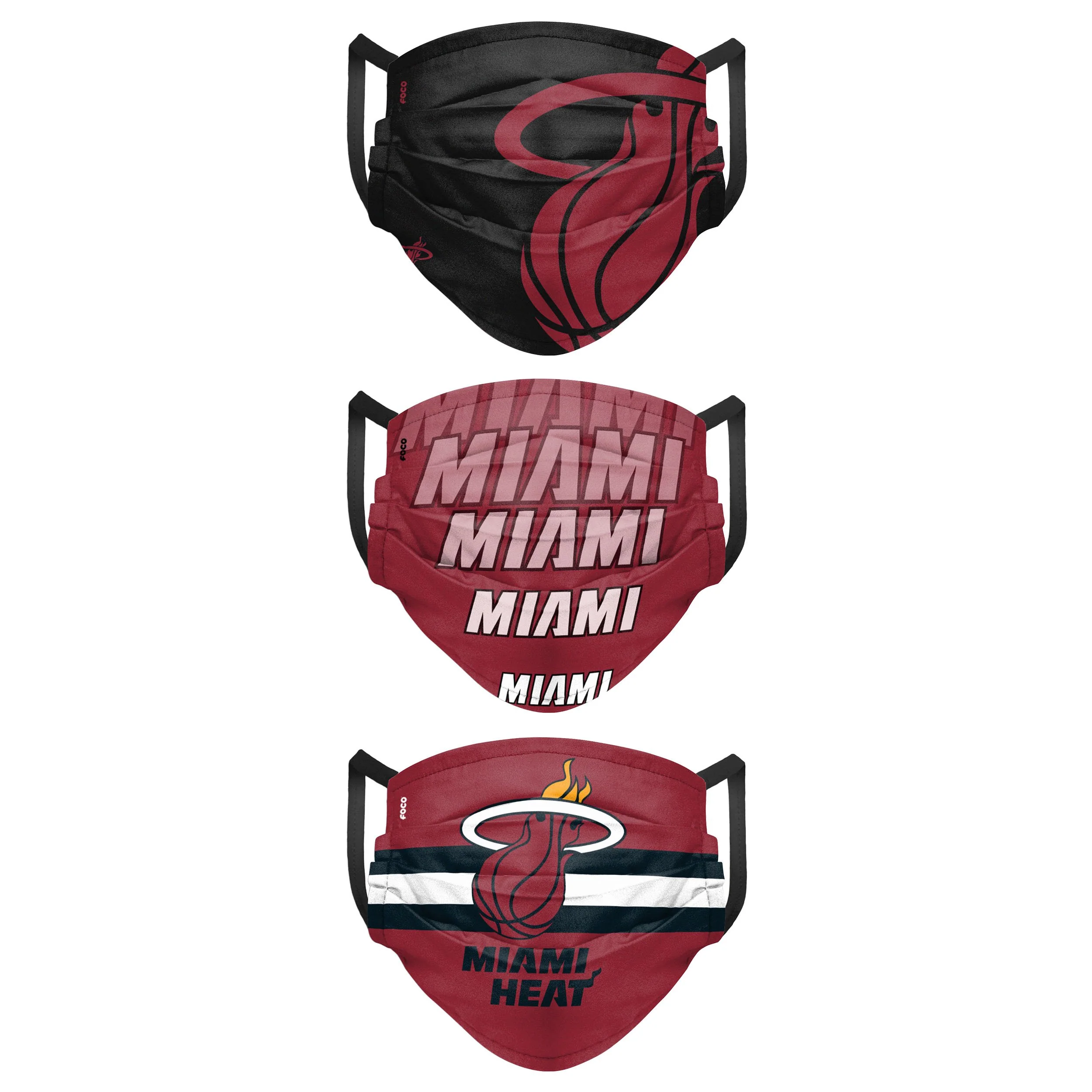 Miami Heat NBA Mens Matchday 3 Pack Face Cover - Image 2
