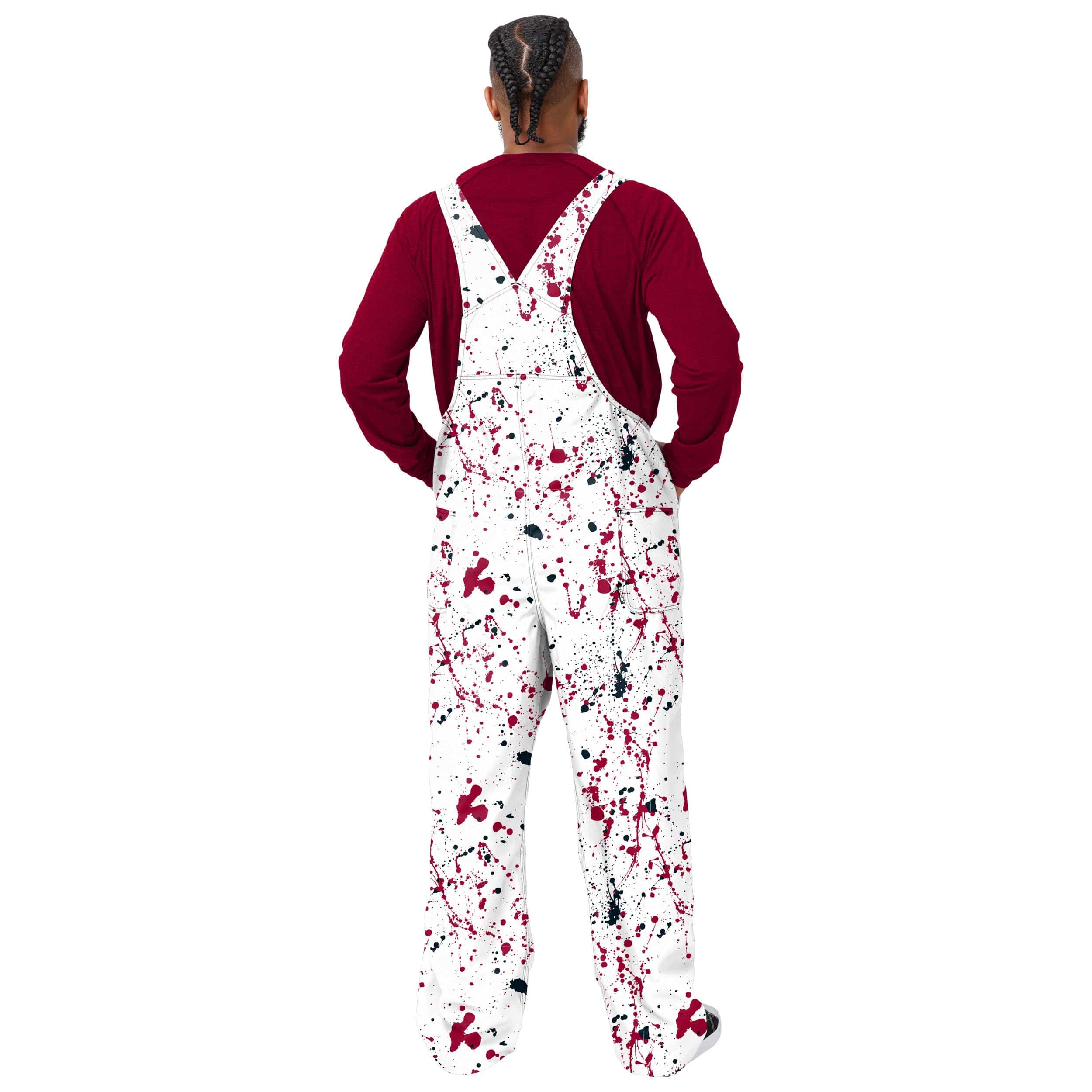Miami Heat NBA Mens Paint Splatter Bib Overalls - Image 2