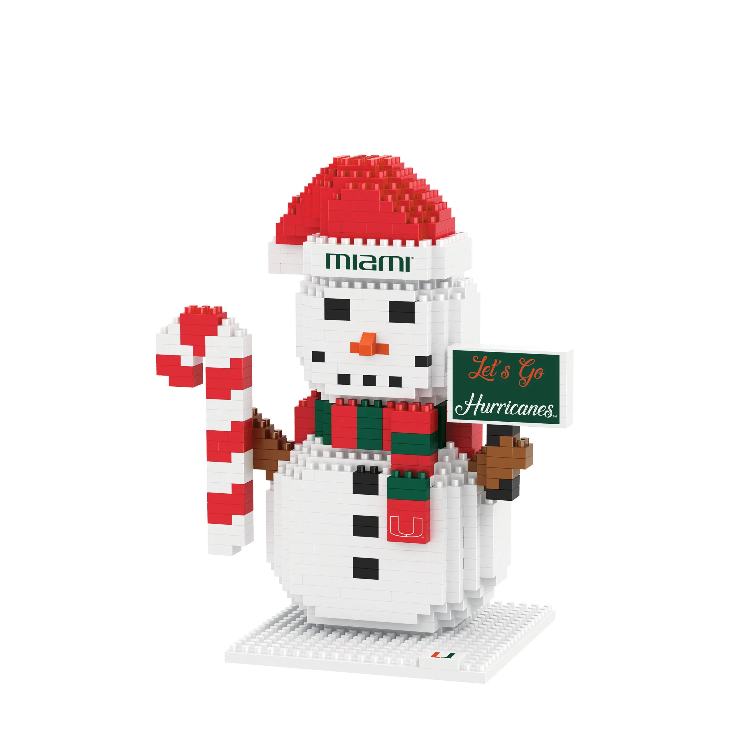 Miami Hurricanes NCAA BRXLZ Snowman