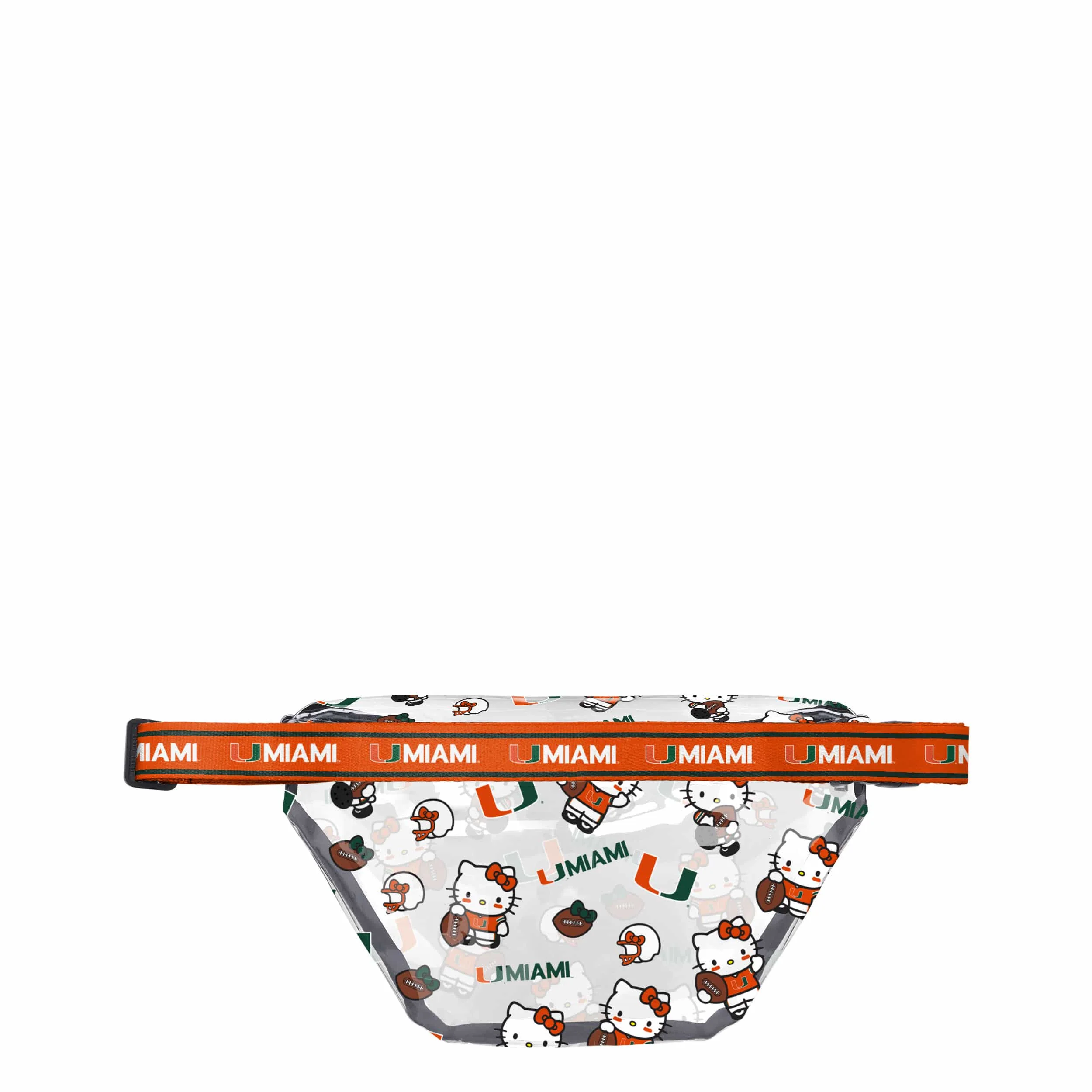 Miami Hurricanes NCAA Hello Kitty® Clear Fanny Pack (PREORDER - SHIPS MID JULY) - Image 2