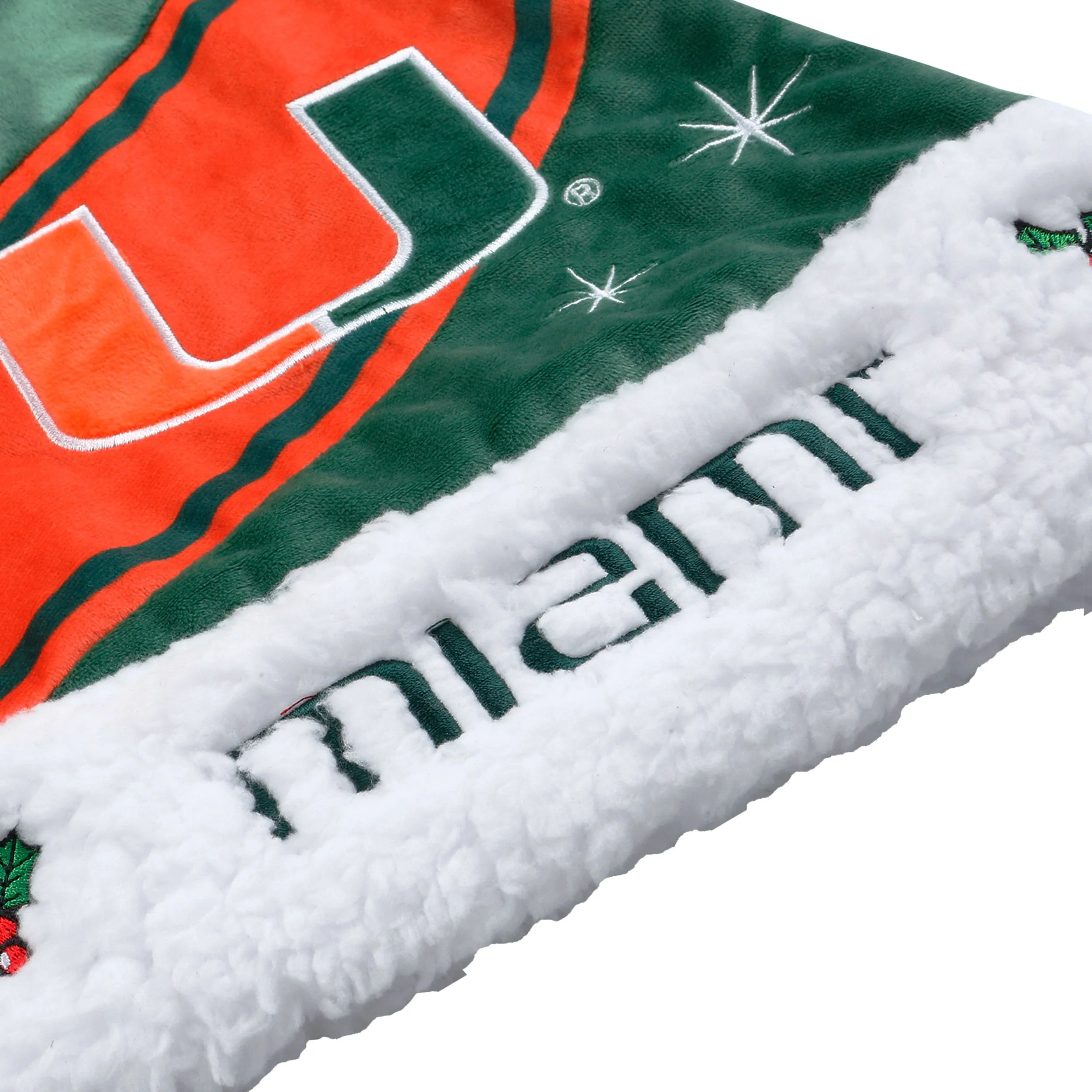Miami Hurricanes NCAA High End Santa Hat - Image 2
