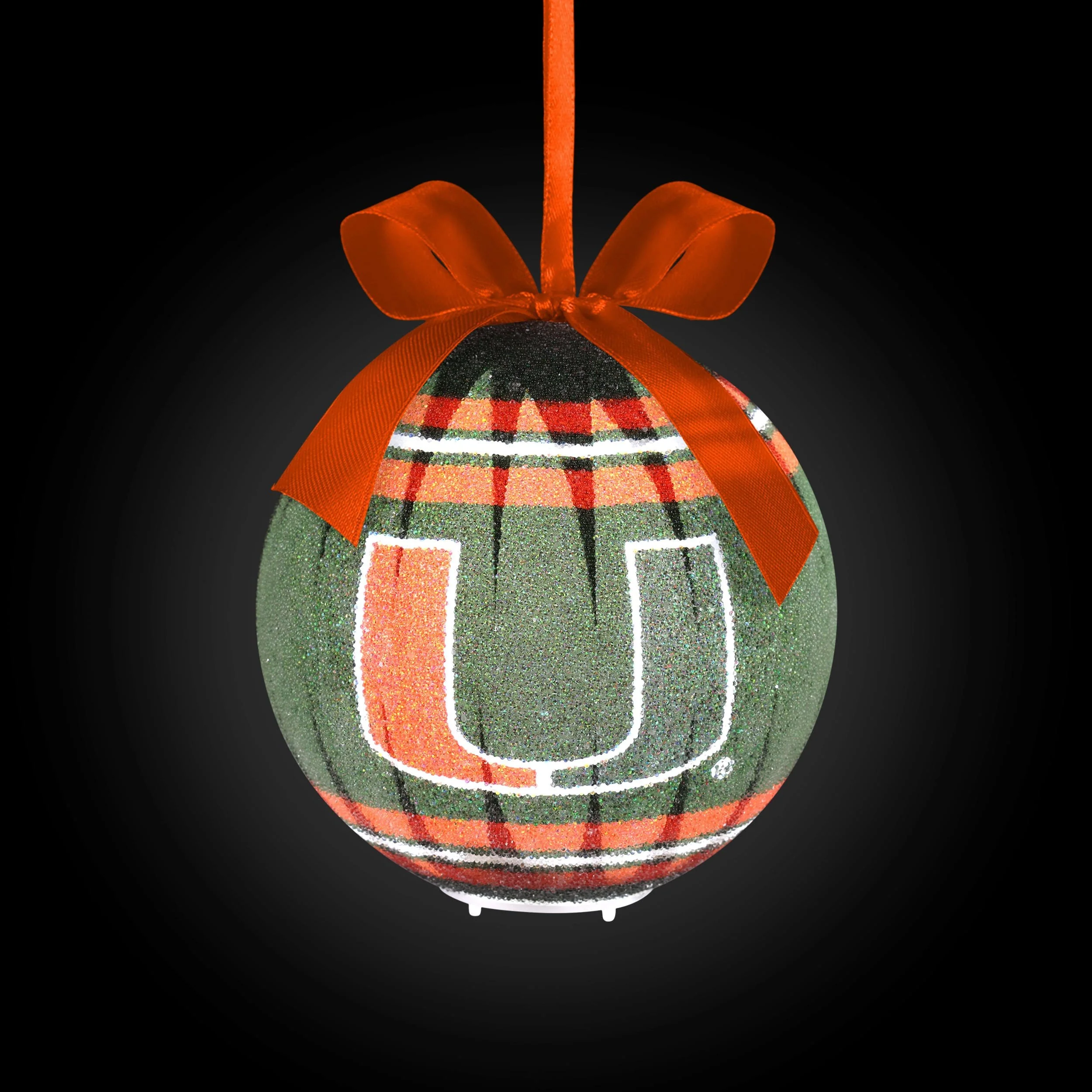 Miami Hurricanes NCAA LED Shatterproof Ball Ornament - Image 2