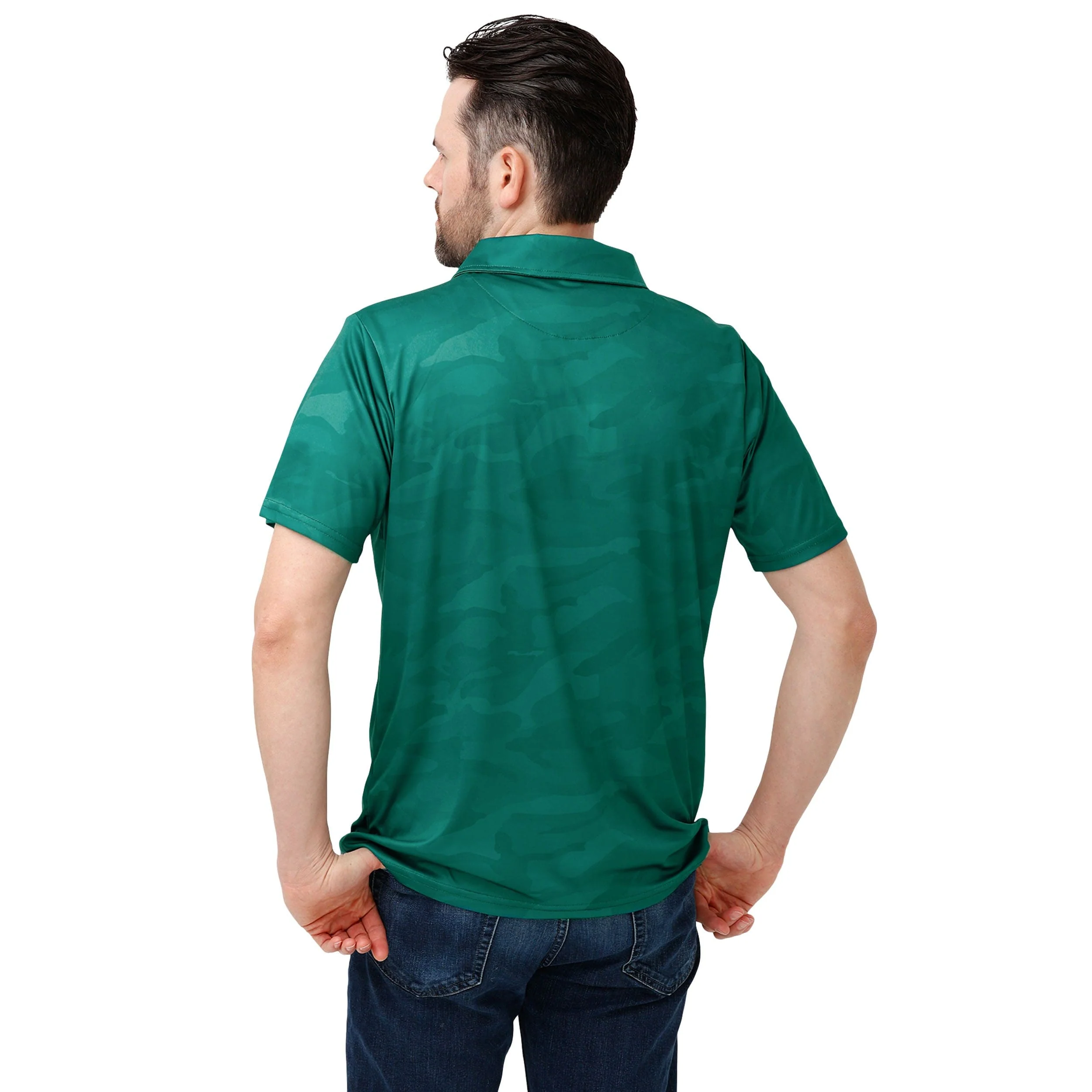 Miami Hurricanes NCAA Mens Color Camo Polyester Polo - Image 3