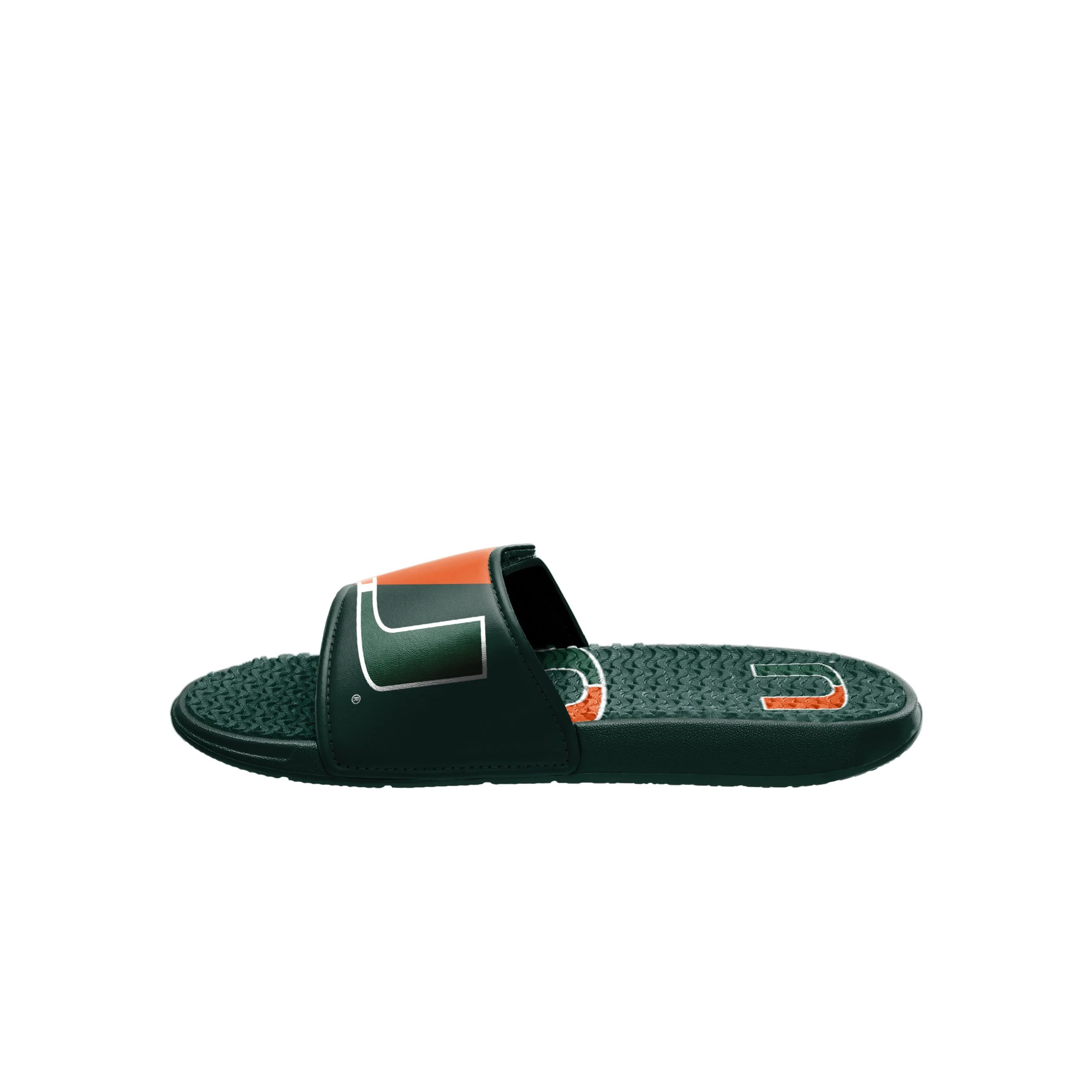 Miami Hurricanes NCAA Mens Colorblock Big Logo Gel Slide - Image 4