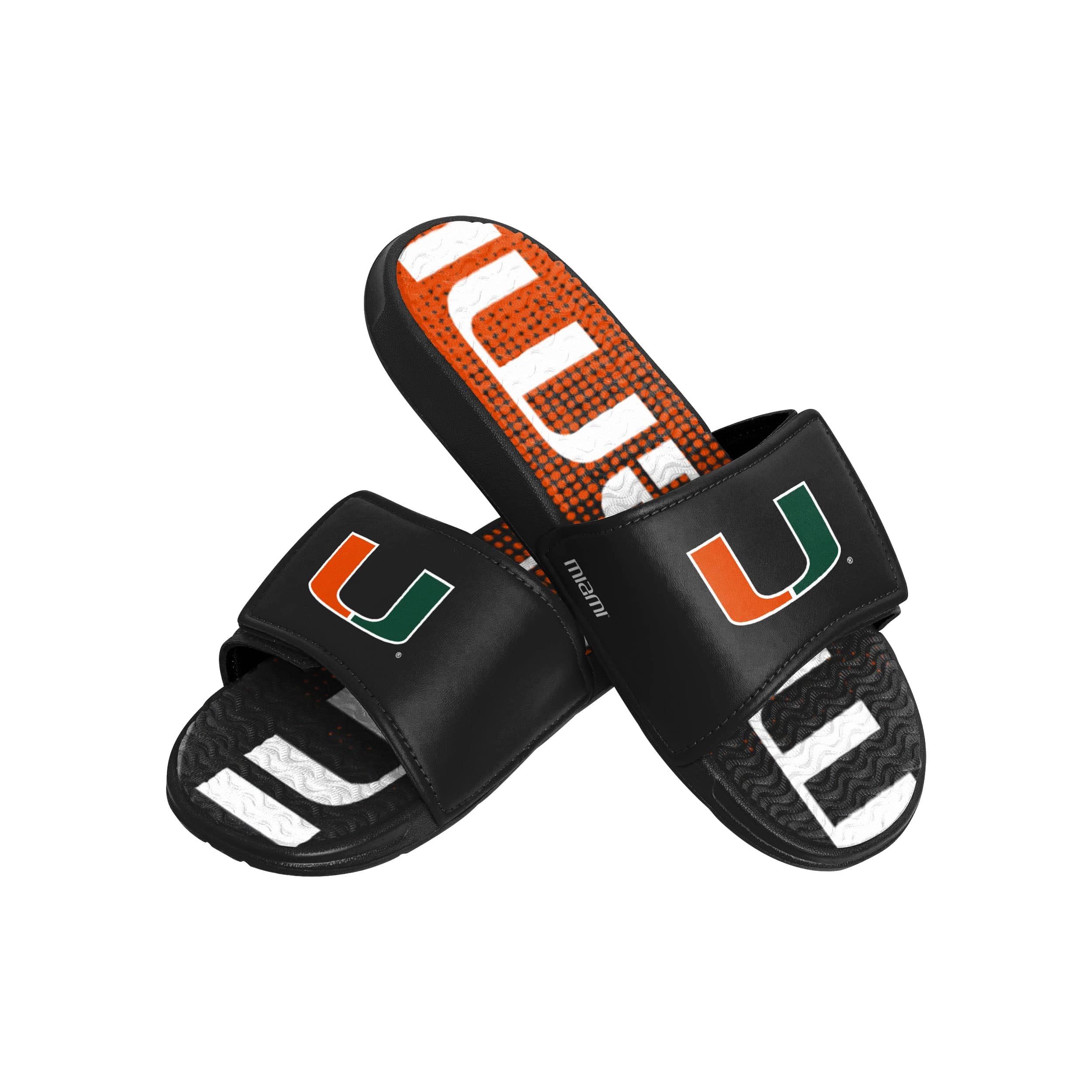 Miami Hurricanes NCAA Mens Gradient Wordmark Gel Slide
