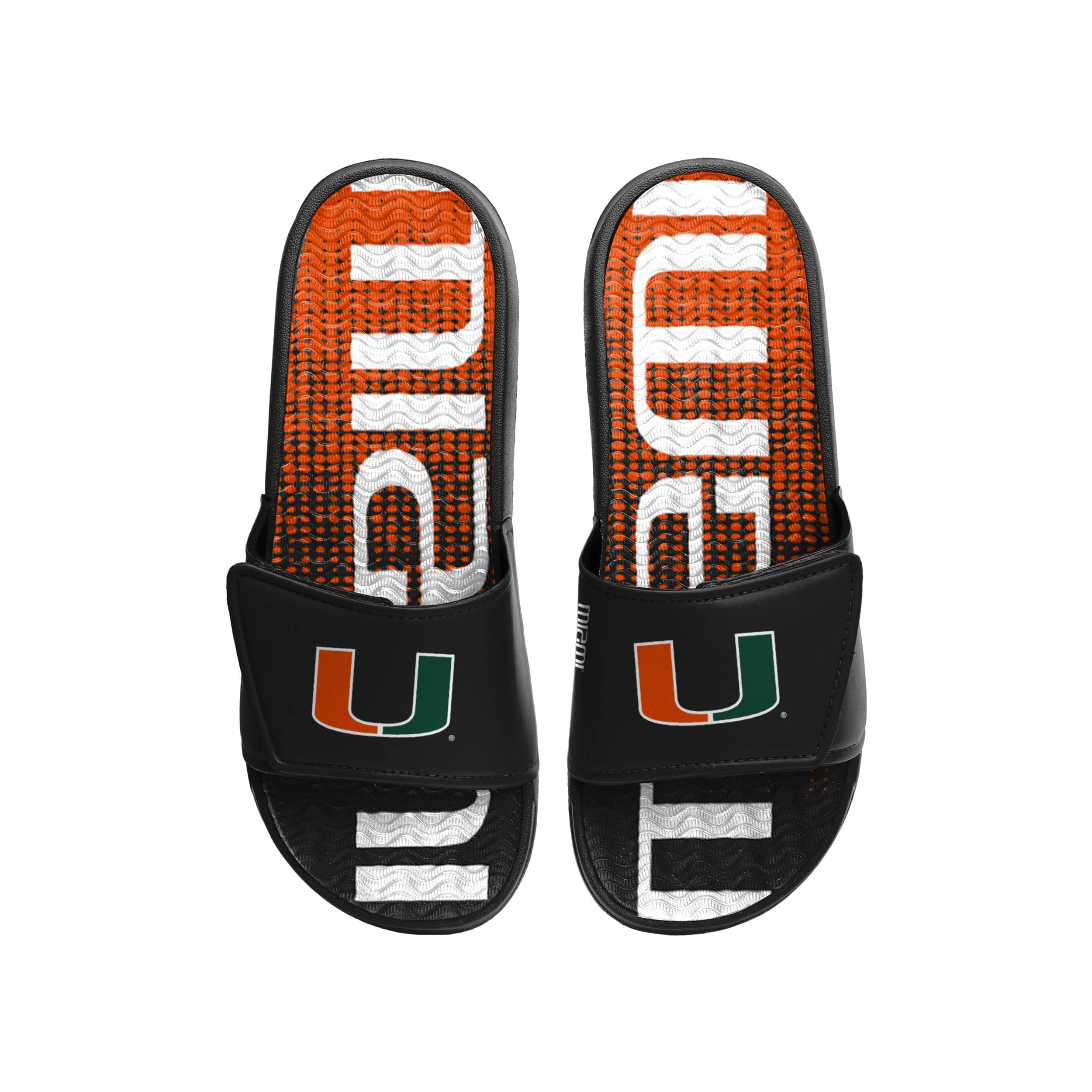 Miami Hurricanes NCAA Mens Gradient Wordmark Gel Slide - Image 2