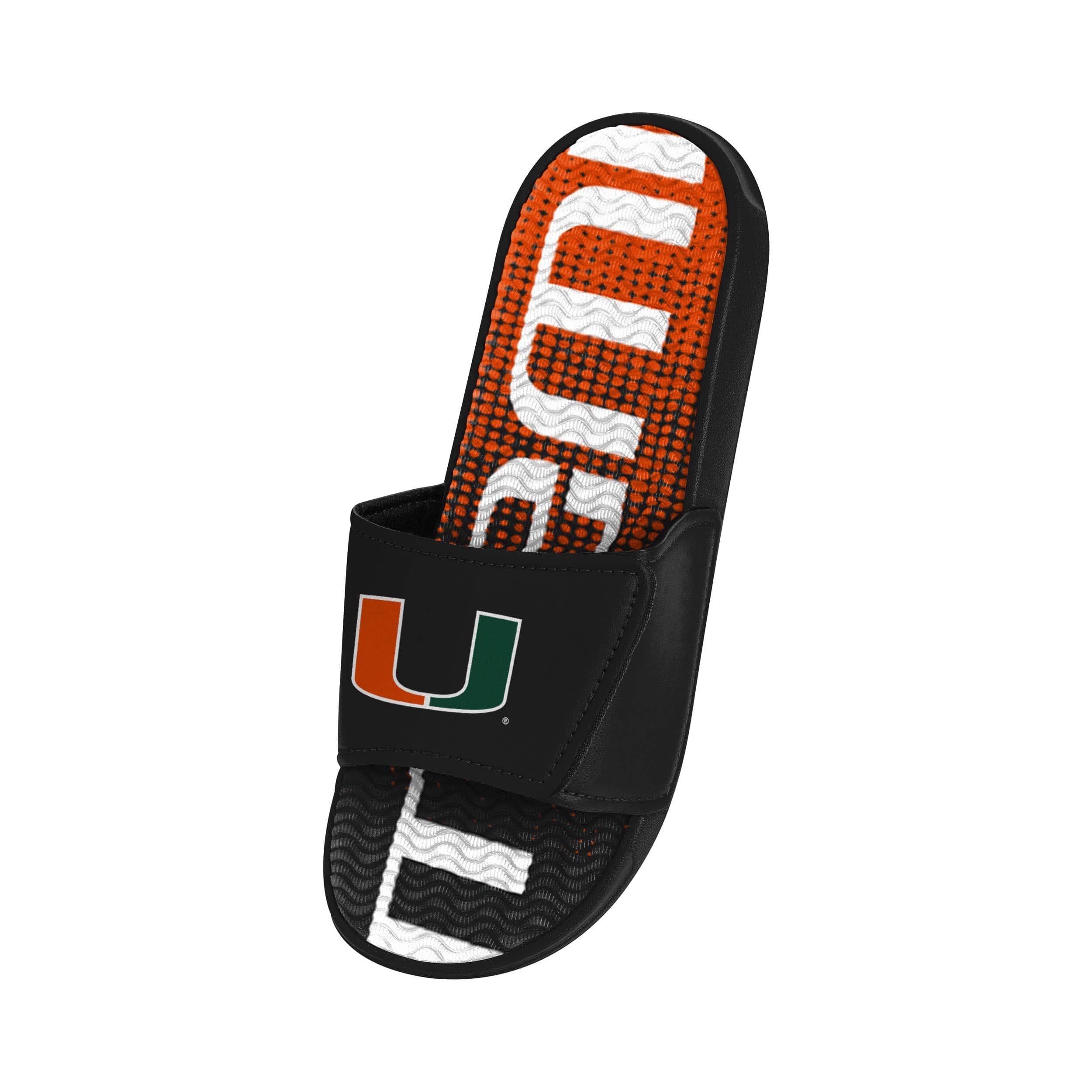 Miami Hurricanes NCAA Mens Gradient Wordmark Gel Slide - Image 3