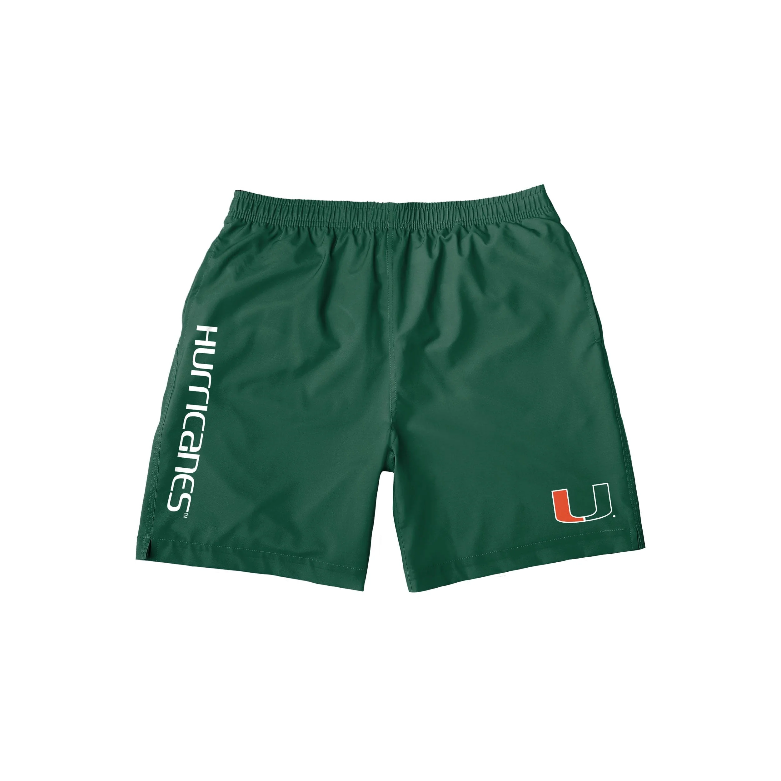 Miami Hurricanes NCAA Mens Solid Wordmark Traditional Swimming Trunks - Image 4