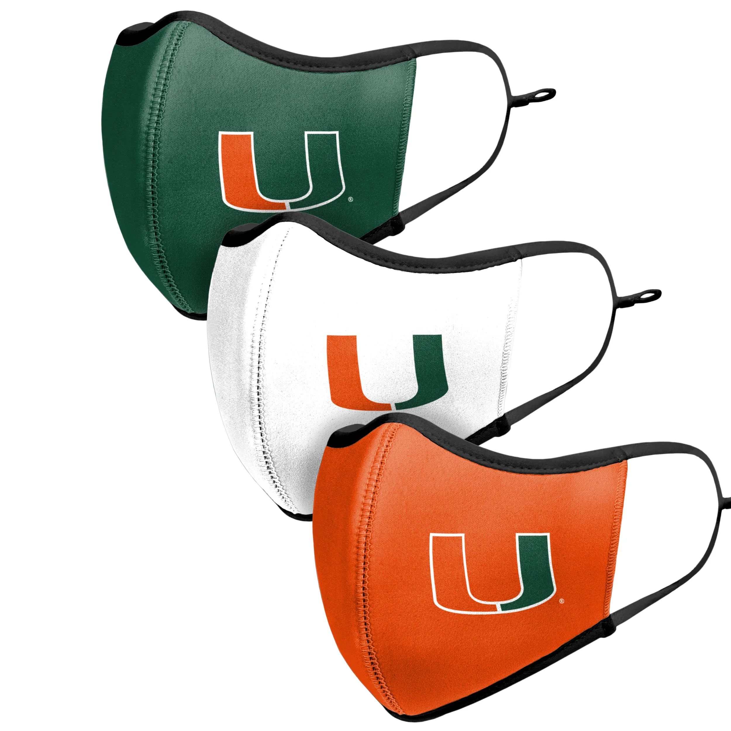 Miami Hurricanes NCAA Sport 3 Pack Face Cover - Image 4