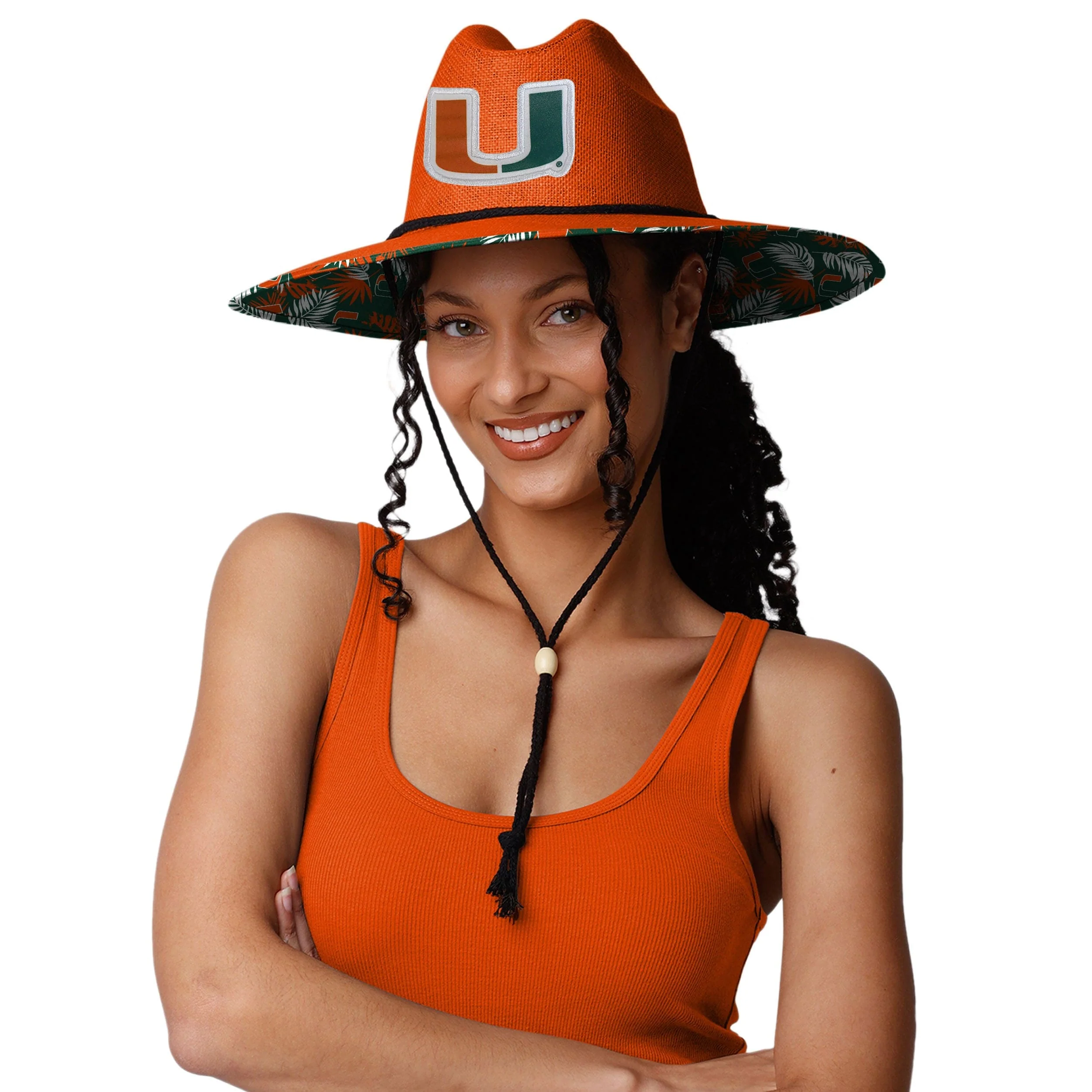 Miami Hurricanes NCAA Team Color Straw Hat - Image 4