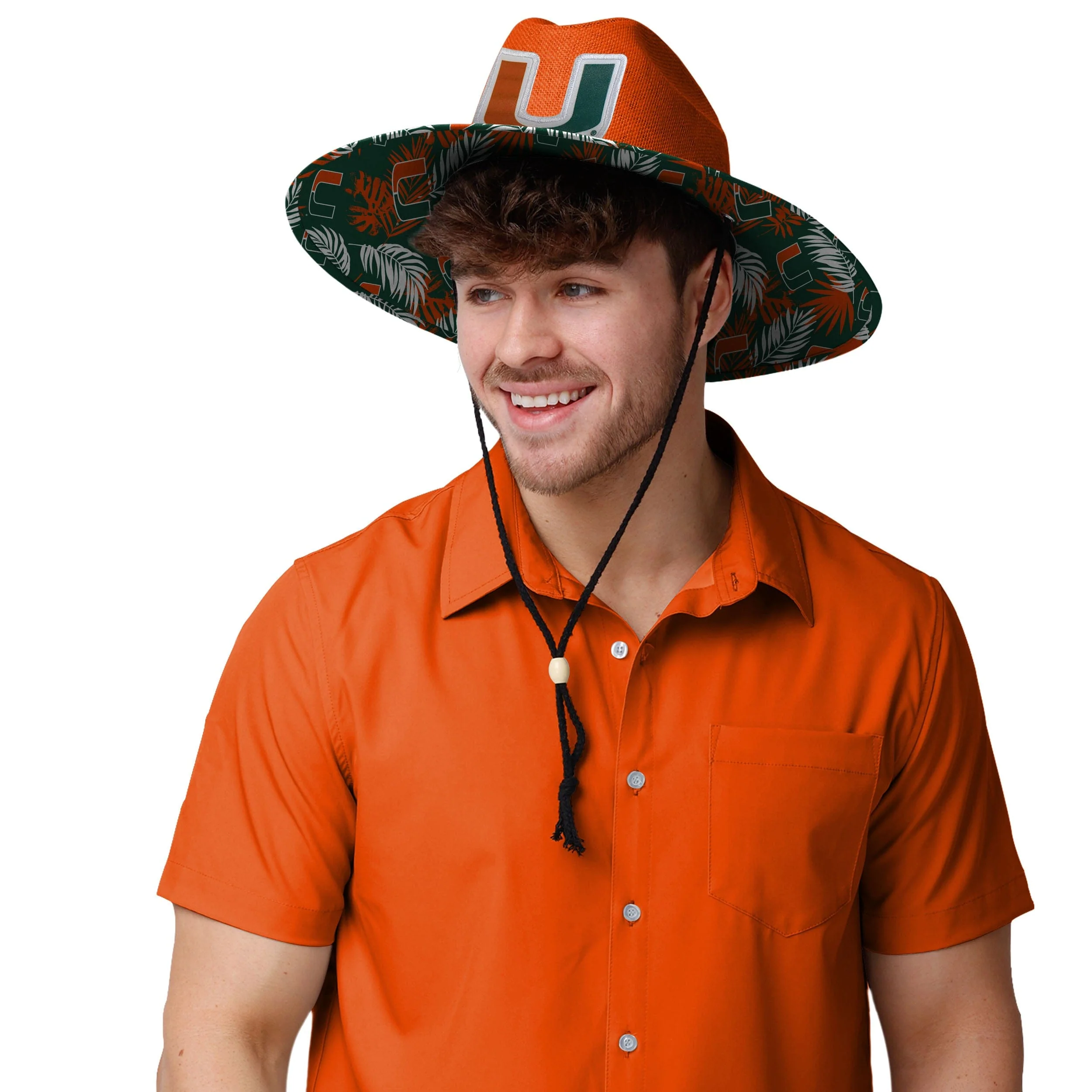 Miami Hurricanes NCAA Team Color Straw Hat - Image 5