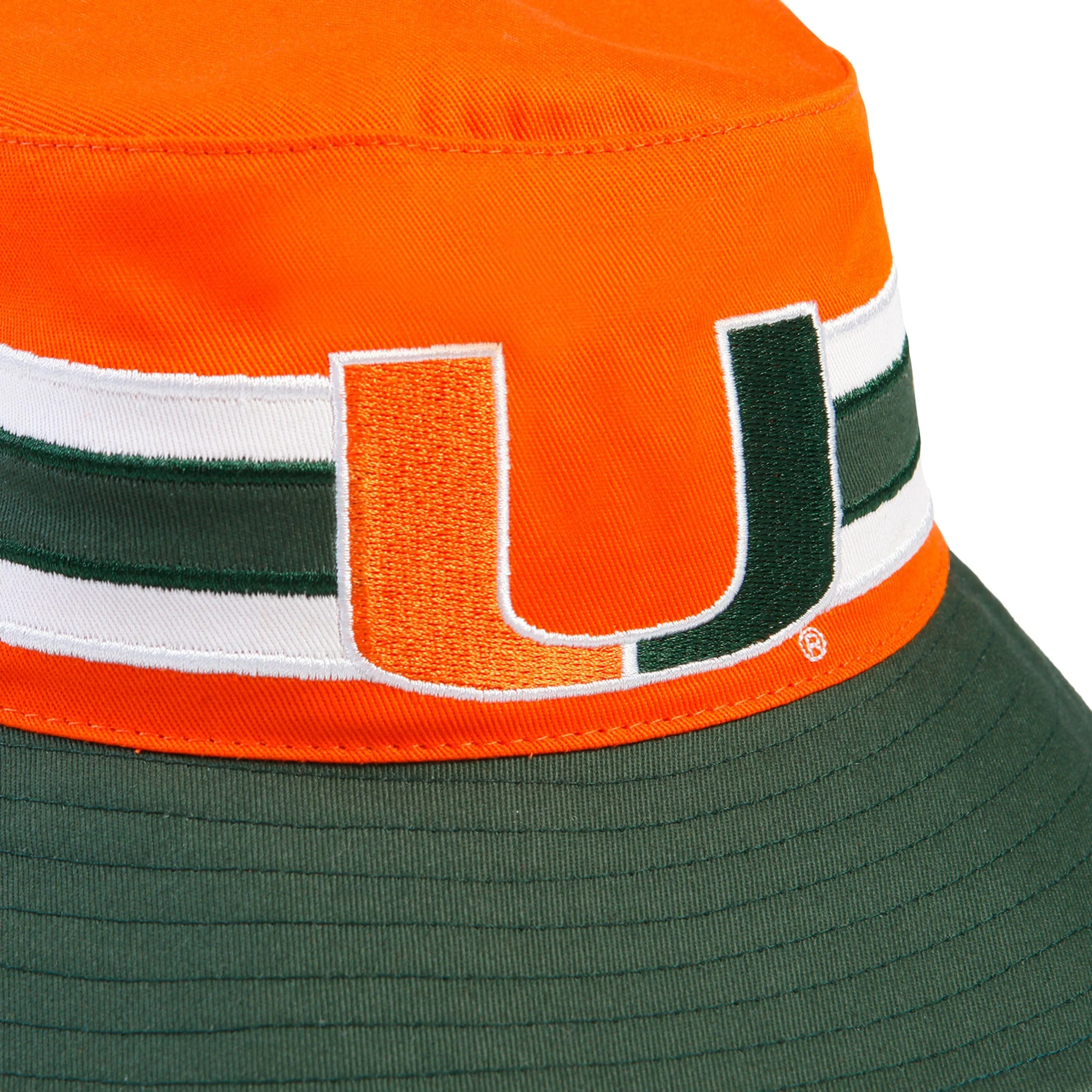 Miami Hurricanes NCAA Team Stripe Bucket Hat - Image 3