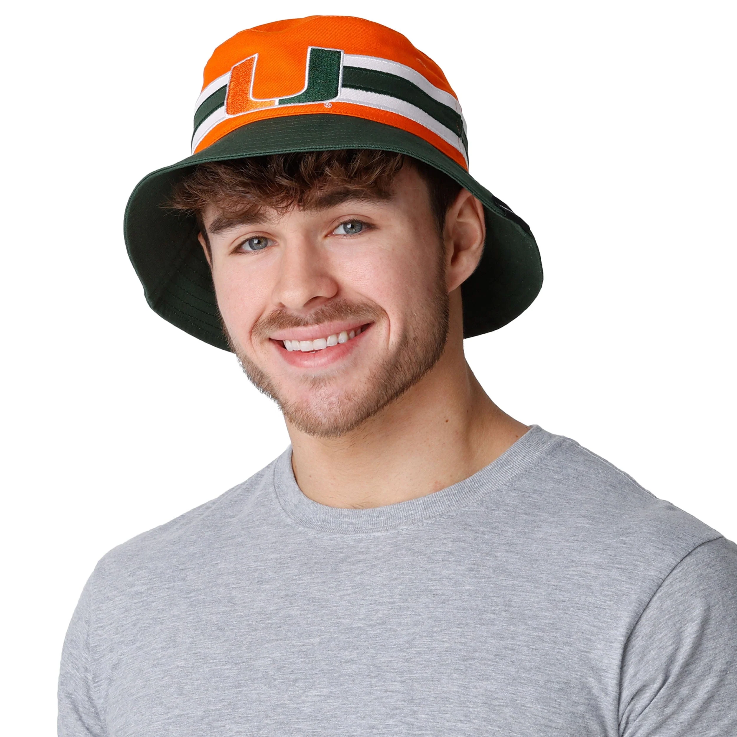 Miami Hurricanes NCAA Team Stripe Bucket Hat - Image 5