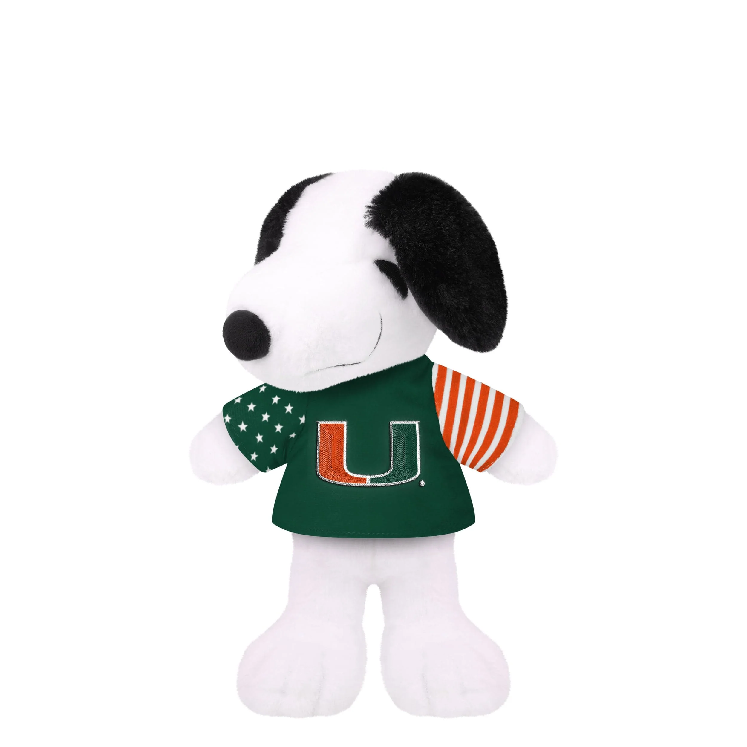 Miami Hurricanes NCAA USA Flag Snoopy Peanuts Team Jersey Plush