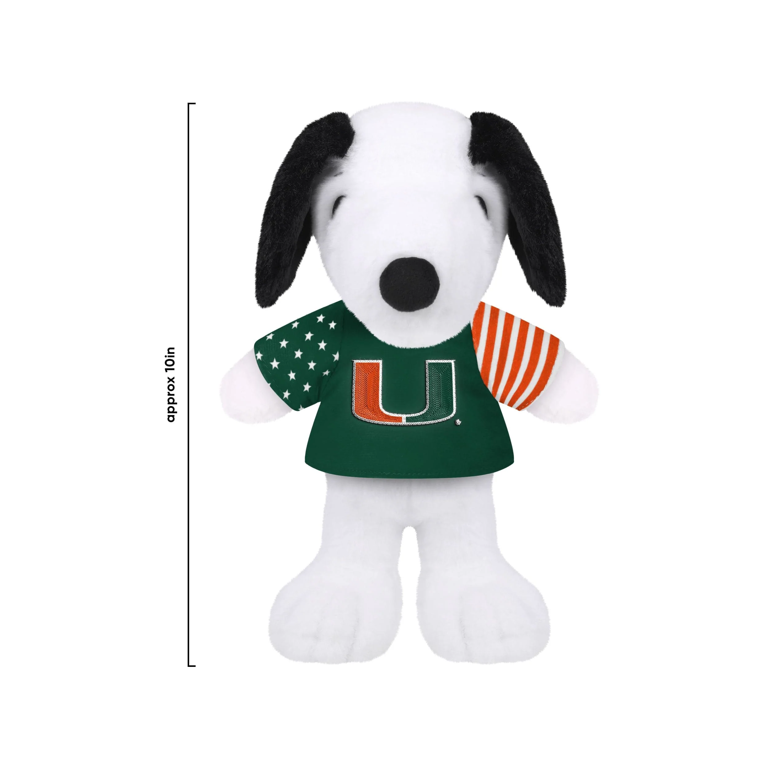 Miami Hurricanes NCAA USA Flag Snoopy Peanuts Team Jersey Plush - Image 3