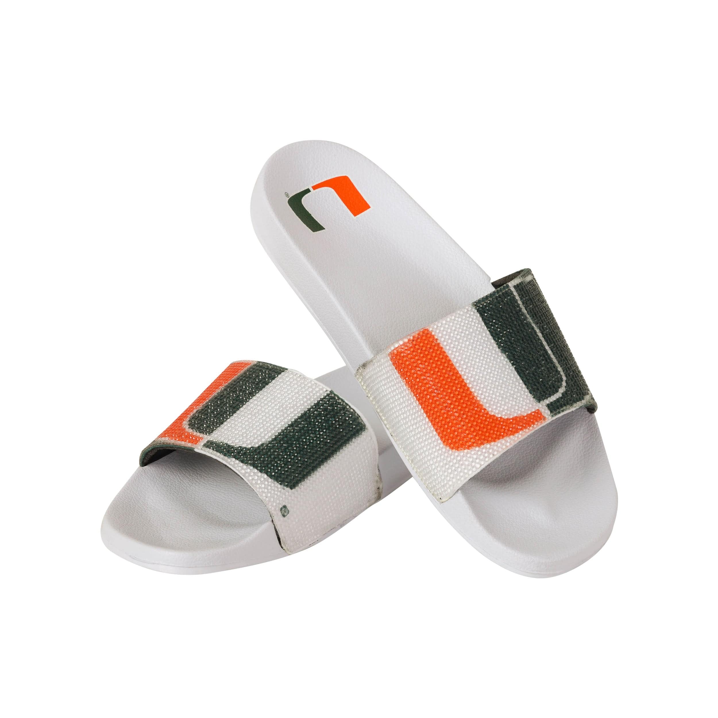Miami Hurricanes NCAA Womens Big Logo Shimmer Slide