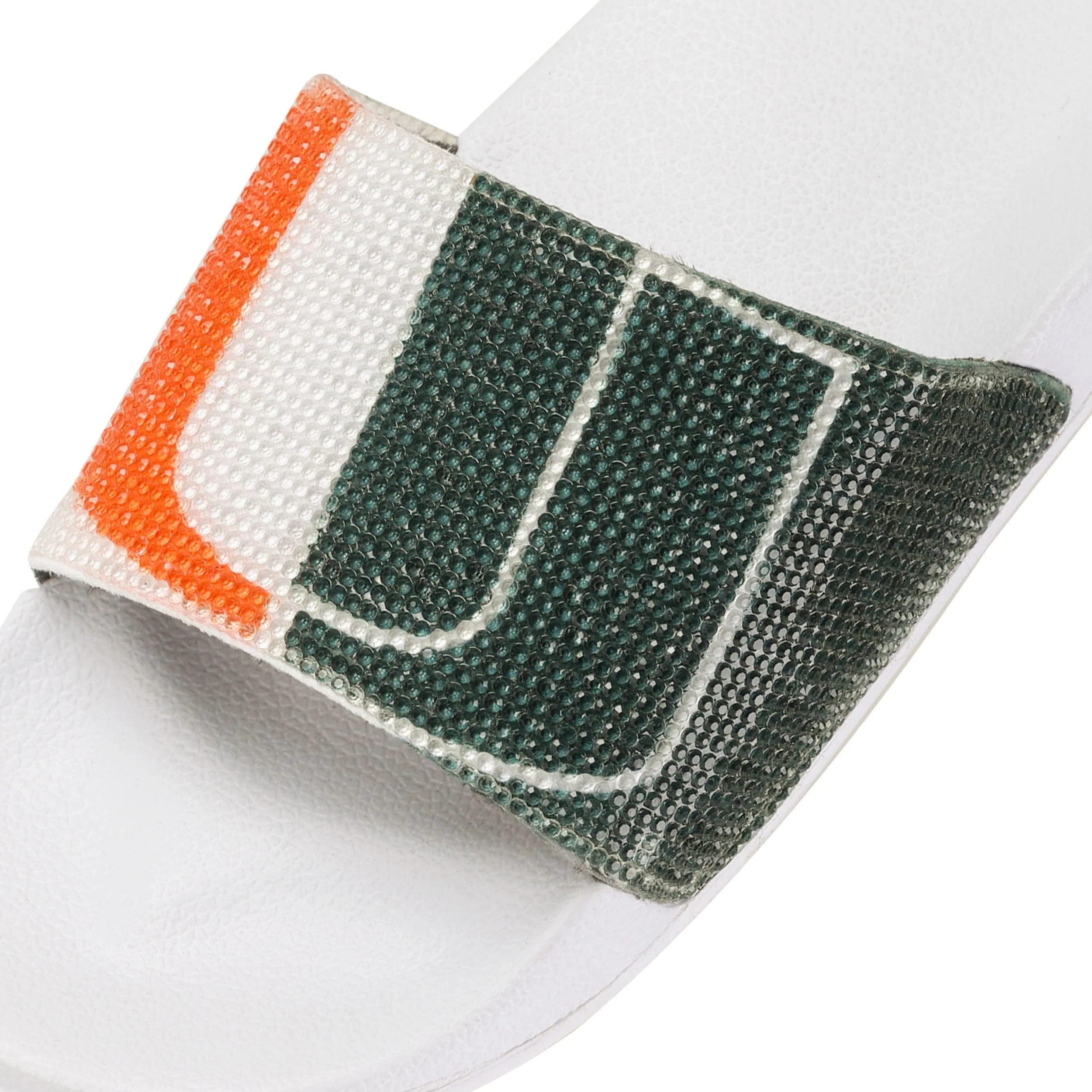 Miami Hurricanes NCAA Womens Big Logo Shimmer Slide - Image 3